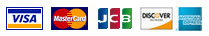 Visa, Mastercard, JCB, Discover und American Express