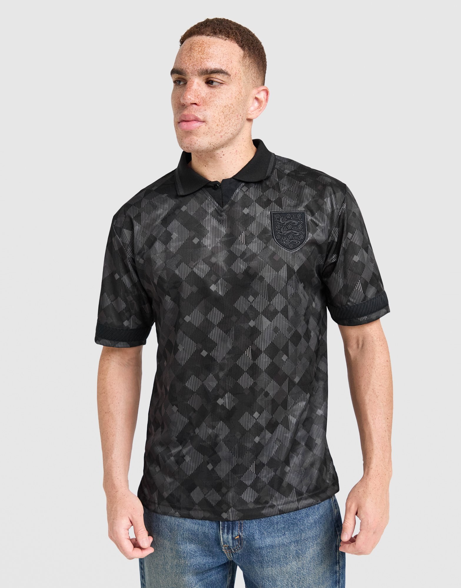 Score Draw England '90 Black-Out Retro Shirt