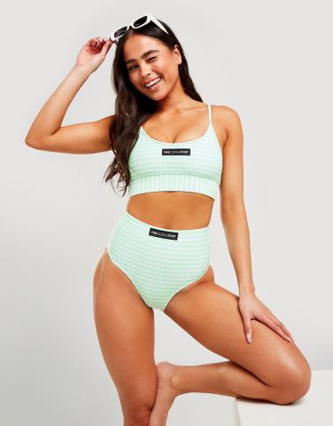 Pink Soda Sport Gingham High Waisted Bikinihose