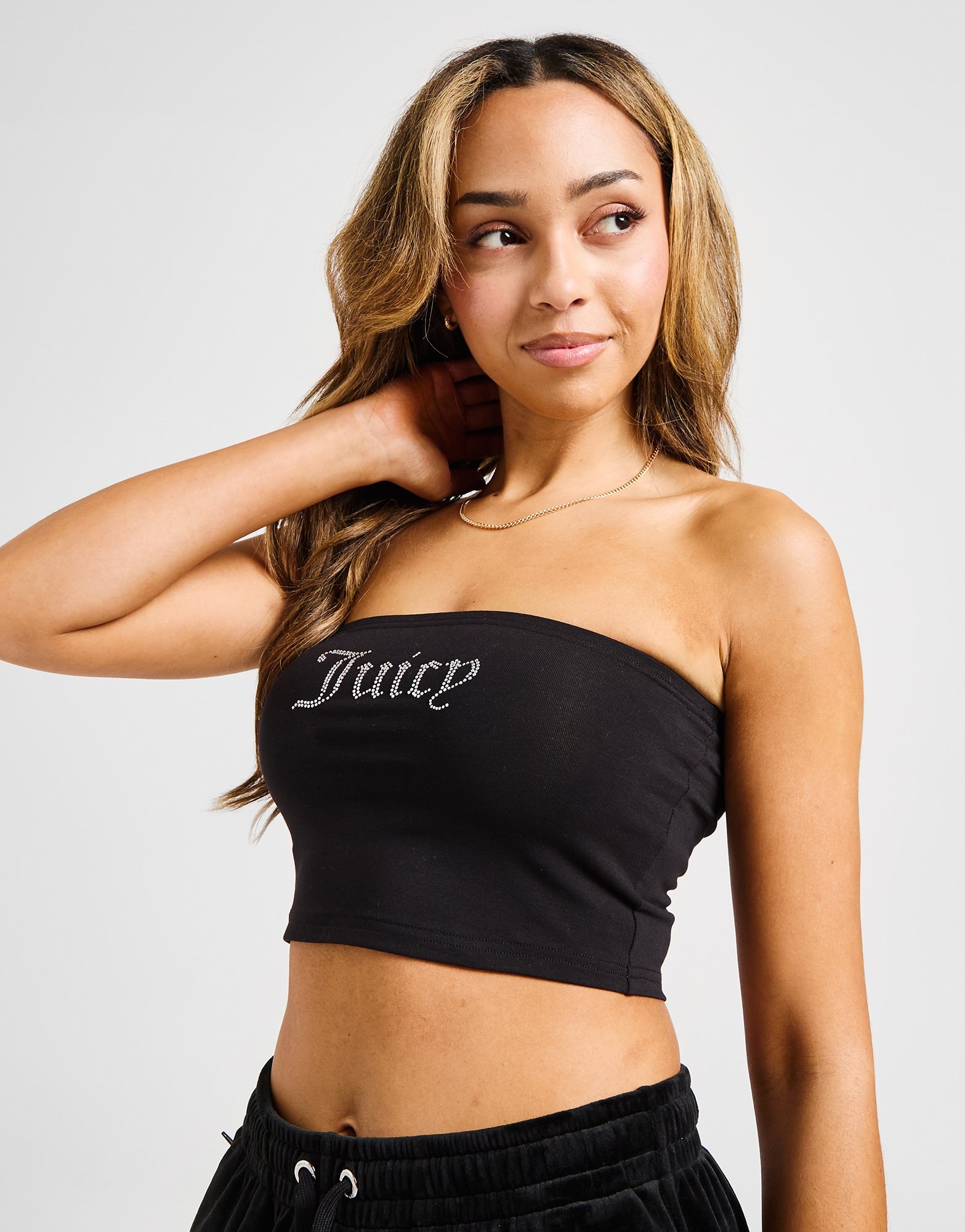 JUICY COUTURE Diamante Logo Bandeau Top Damen