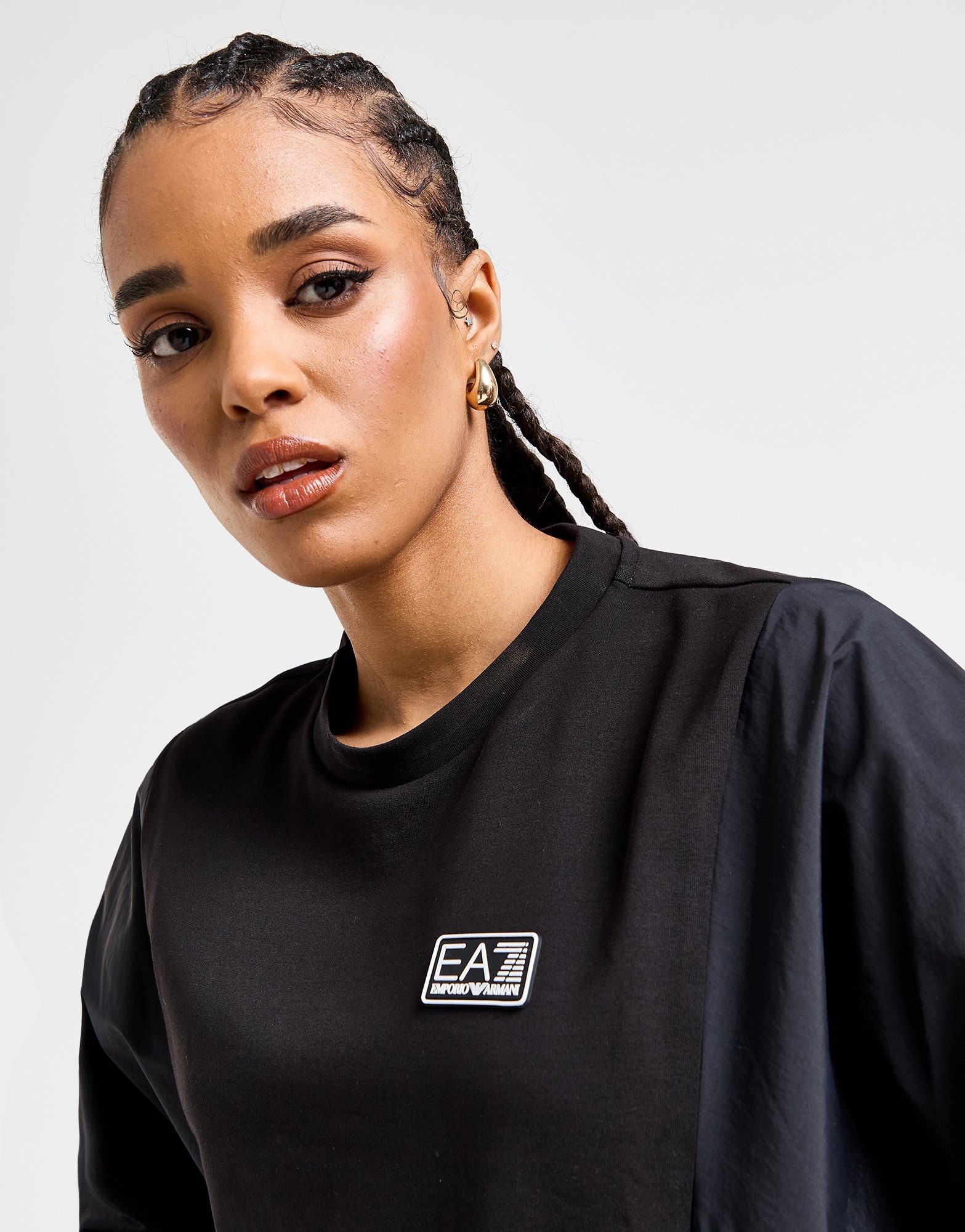 EA7 Emporio Armani Woven Panel Crew Sweatshirt