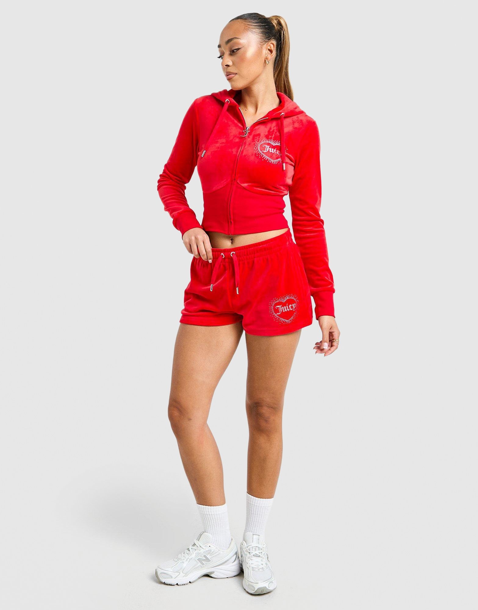 JUICY COUTURE Diamante Heart Logo Shorts Damen
