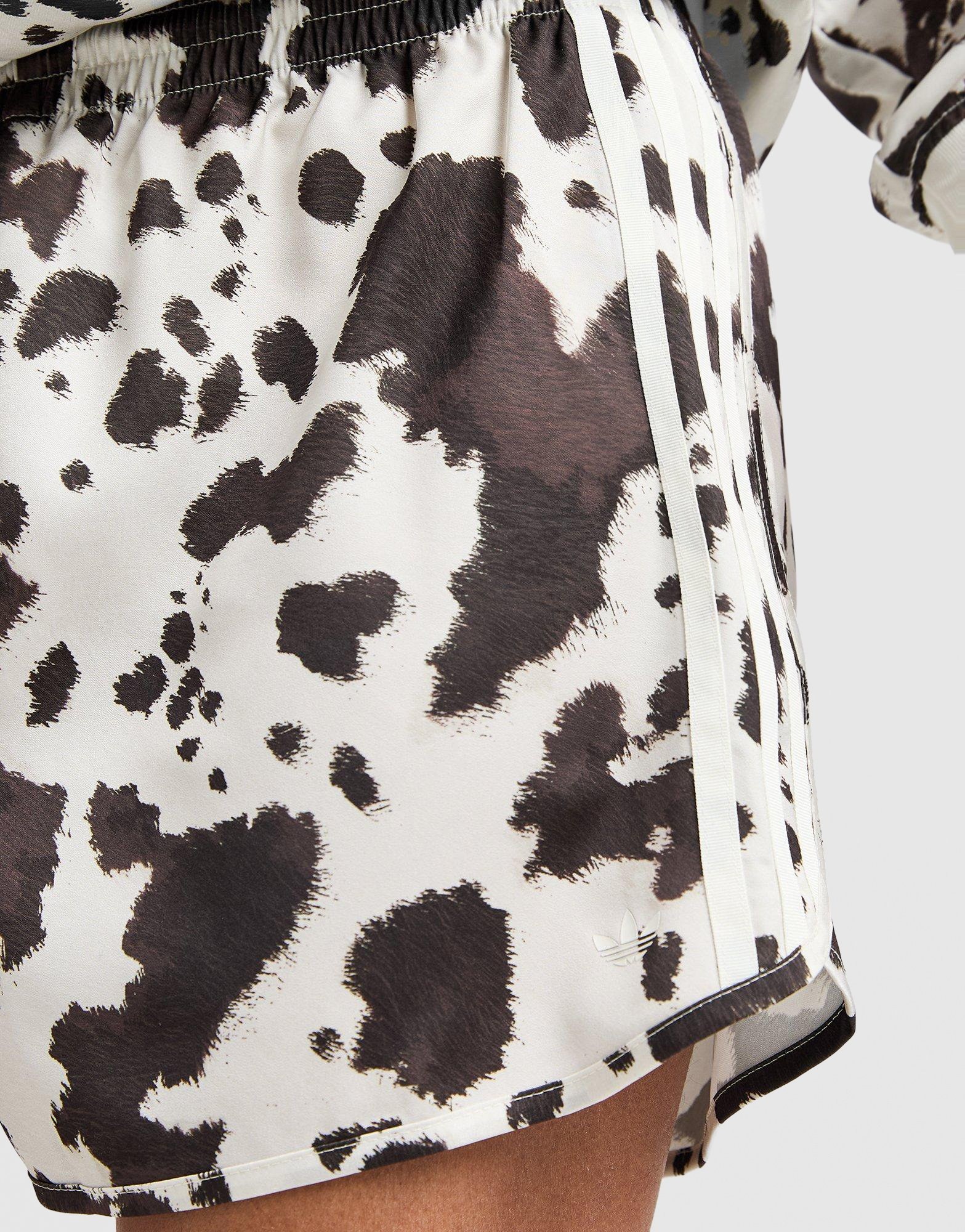adidas Originals Cow Print Satin Shorts