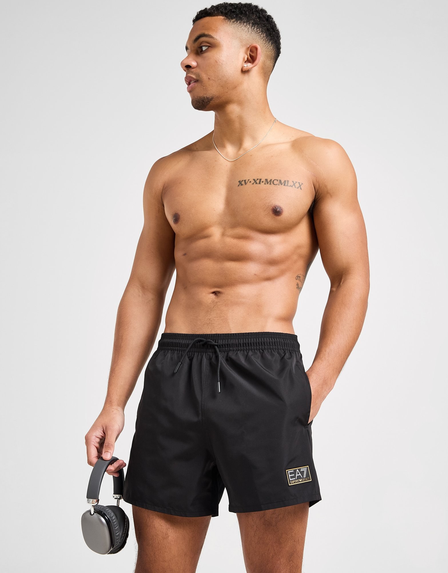 EA7 Emporio Armani Gold Badge Badeshorts