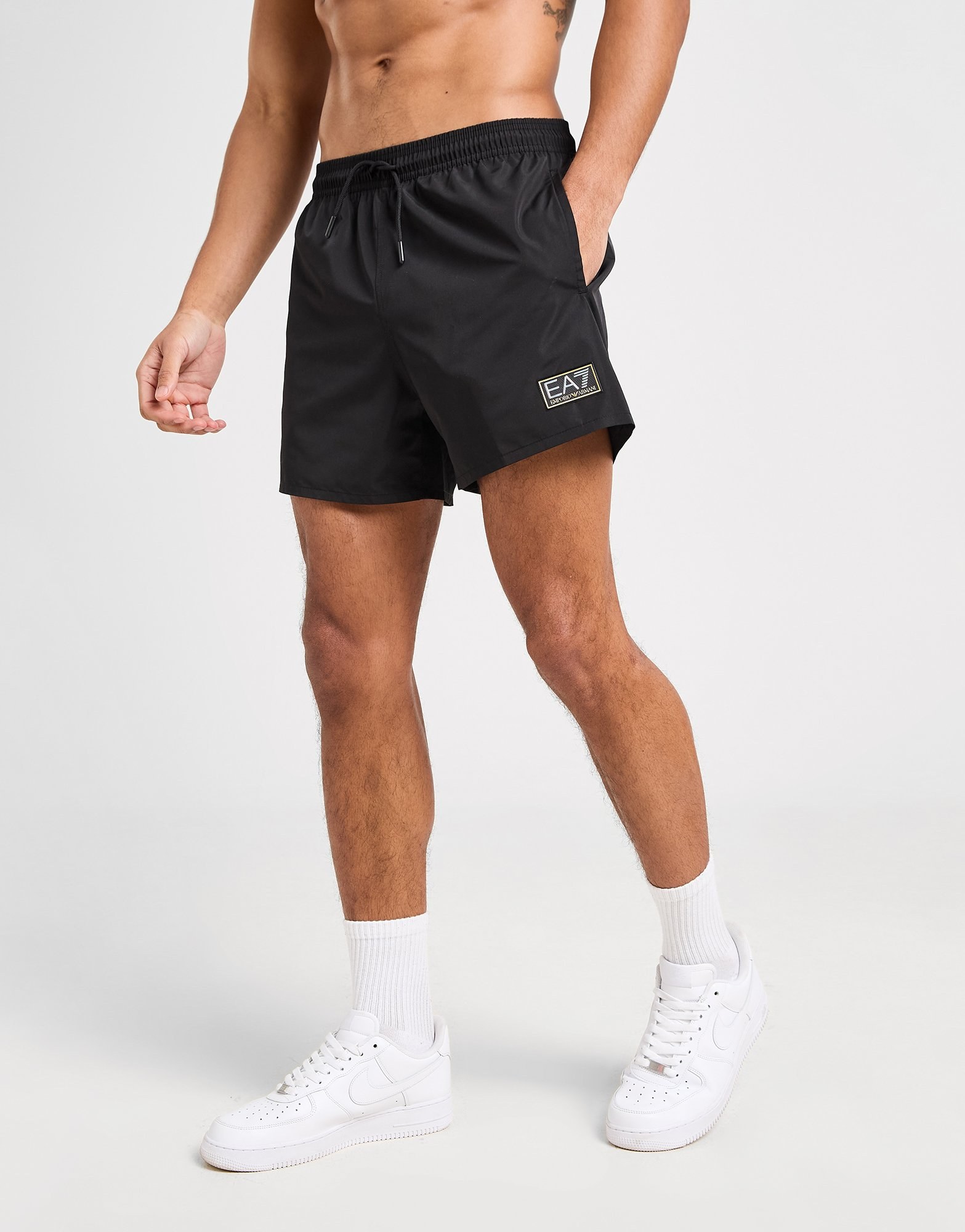 EA7 Emporio Armani Gold Badge Badeshorts