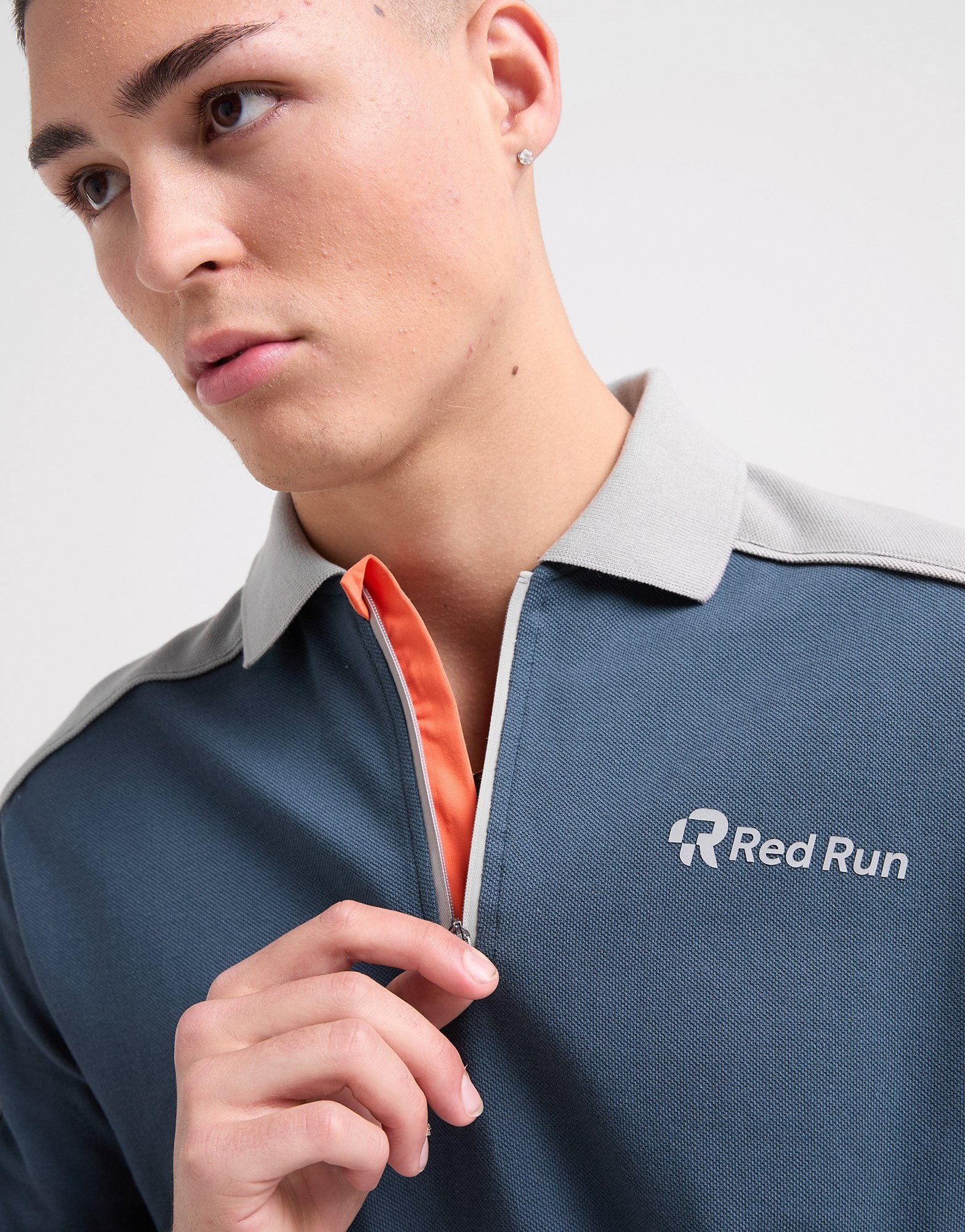 Red Run Activewear Zip Poloshirt