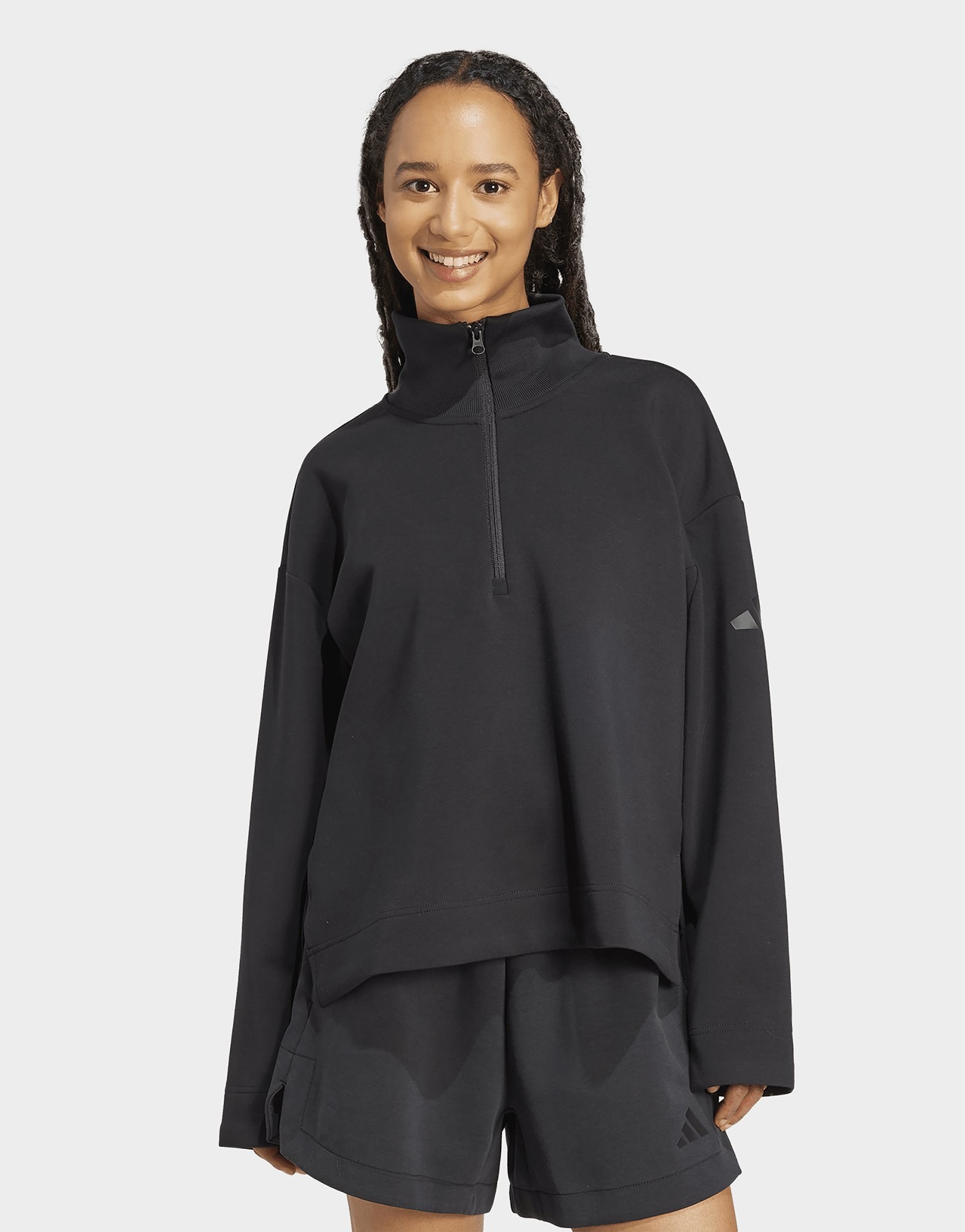 adidas Soft Lux Sweatshirt, Reißverschluss Bis Zur Brust