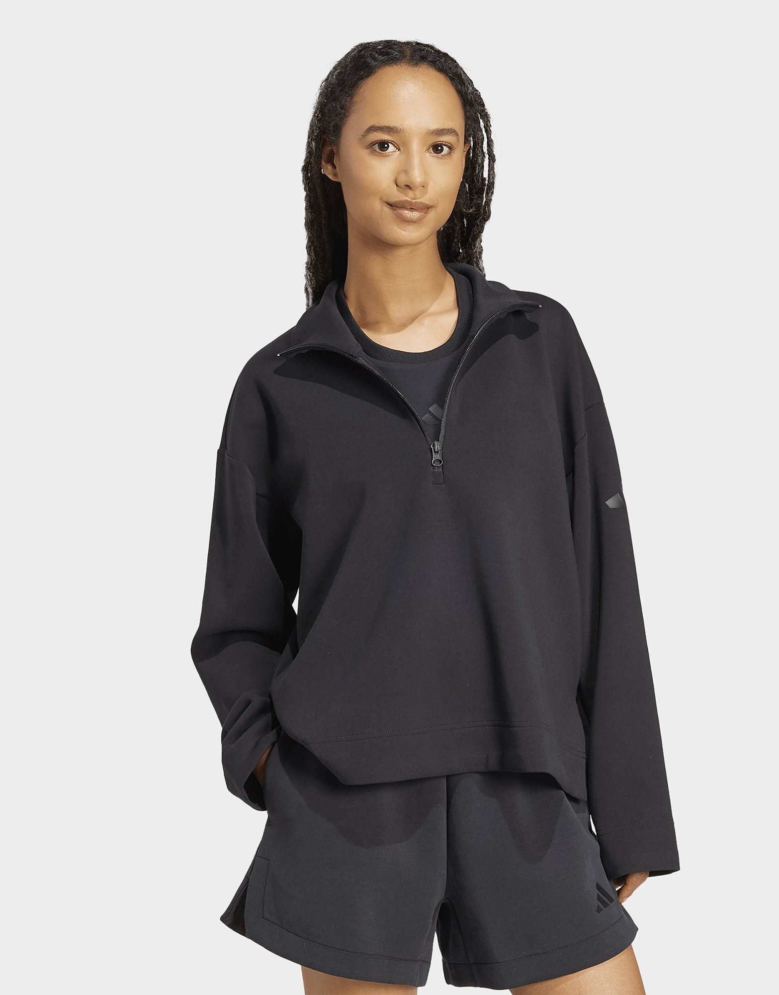 adidas Soft Lux Sweatshirt, Reißverschluss Bis Zur Brust