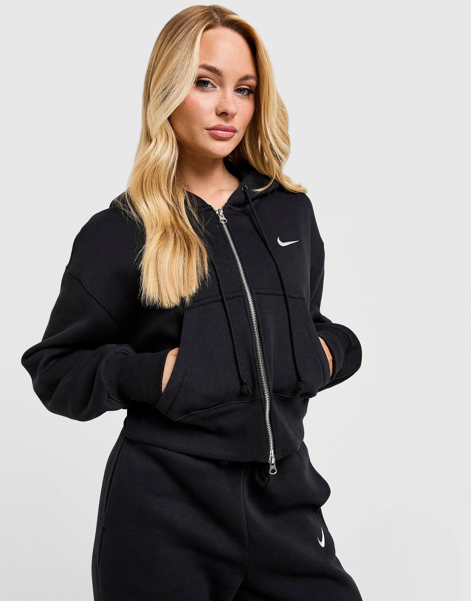 Nike Phoenix Crop Full Zip Hoodie Damen