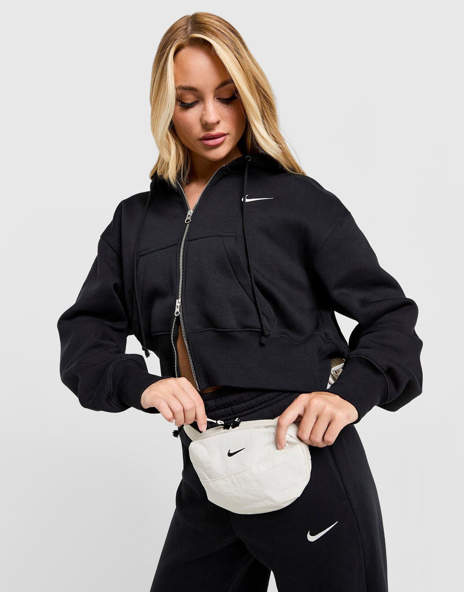 Nike Phoenix Crop Full Zip Hoodie Damen