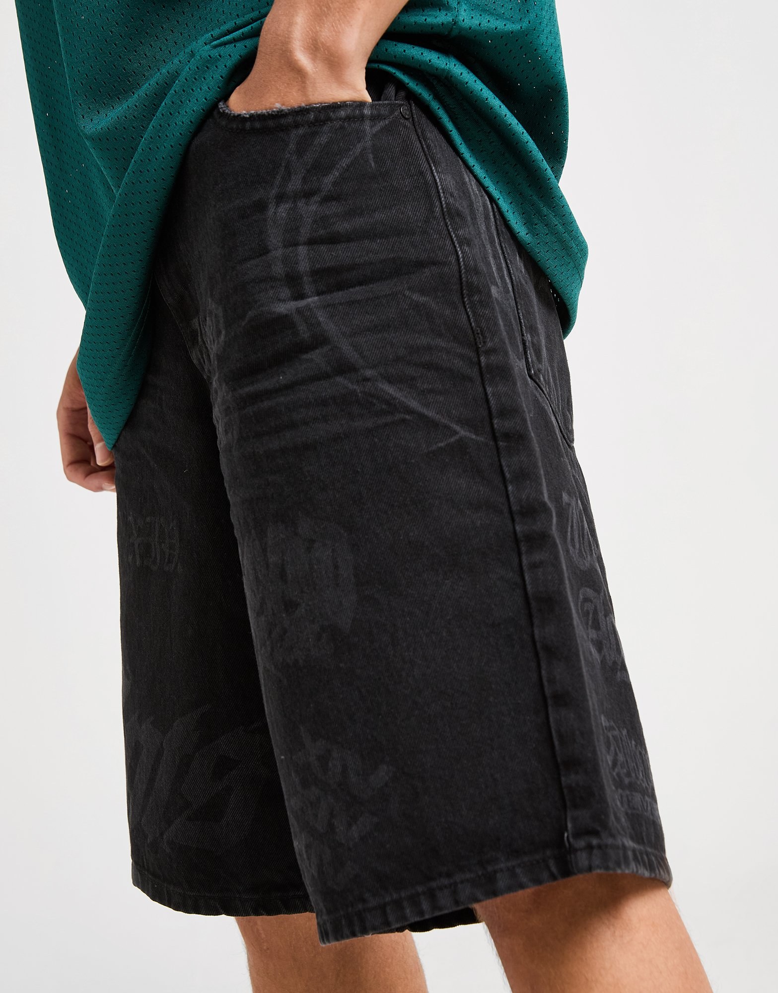 Hoodrich Laser Cut Denim Shorts
