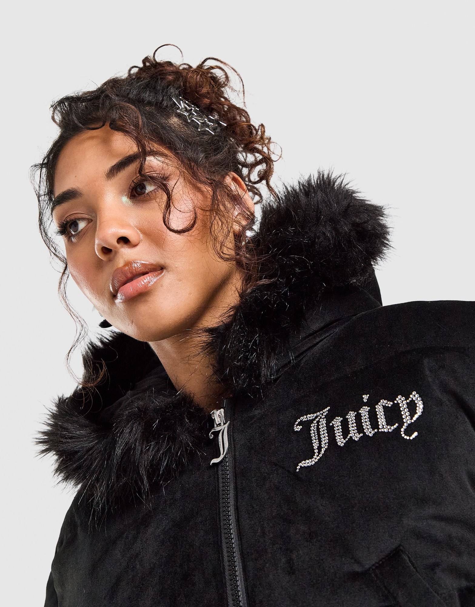 JUICY COUTURE Diamante Velour Padded Jacke