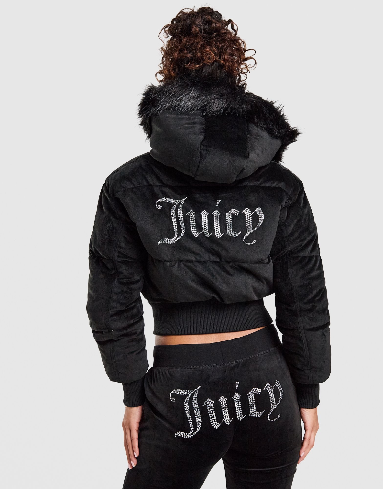 JUICY COUTURE Diamante Velour Padded Jacke