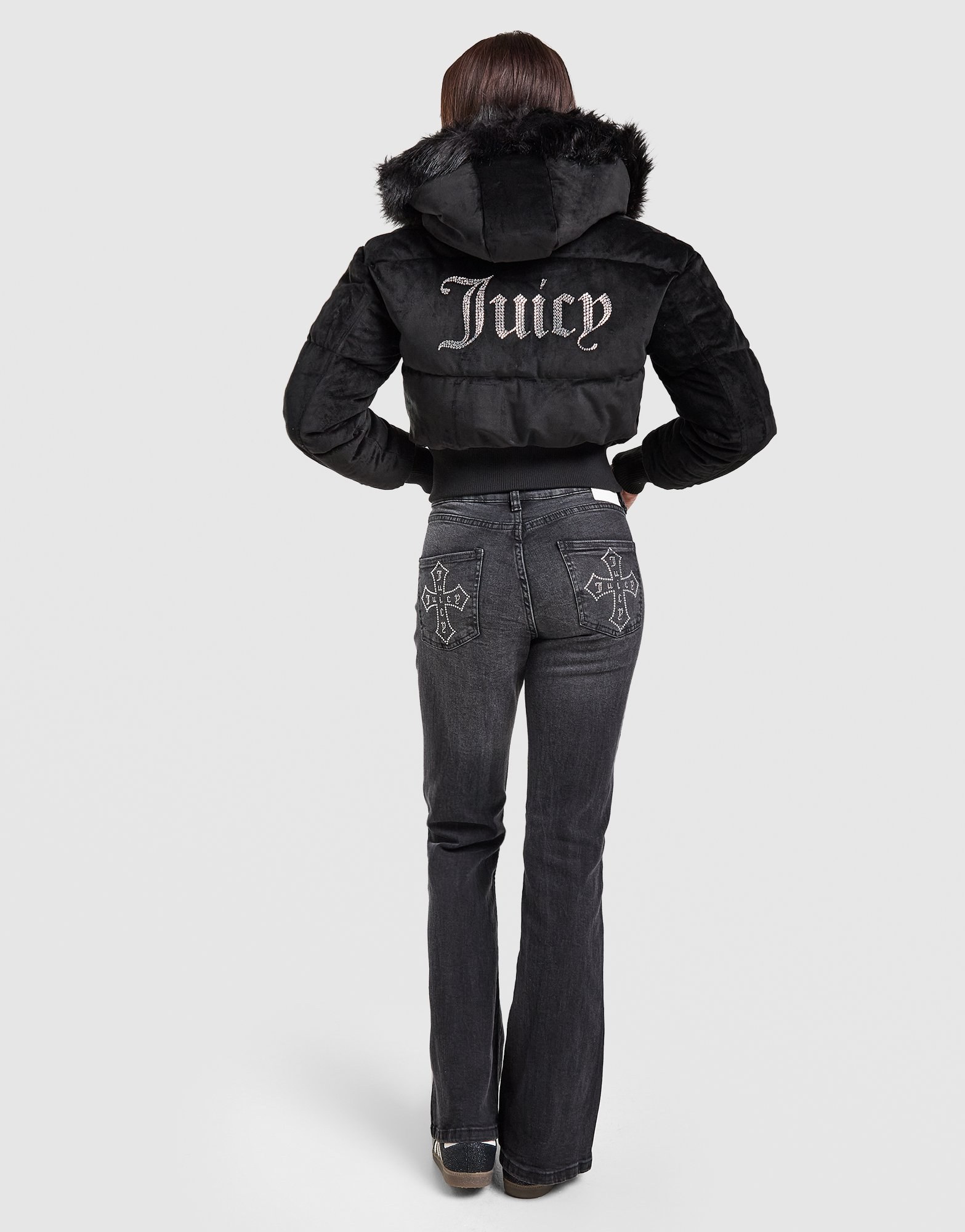 JUICY COUTURE Diamante Velour Padded Jacke