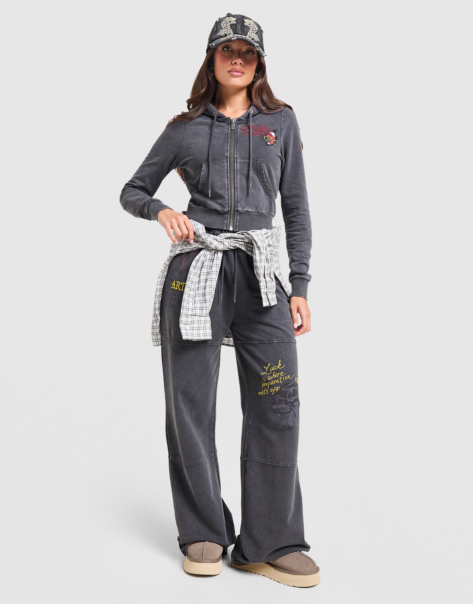 Ed Hardy Flame Tiger Wide Jogginghose Damen