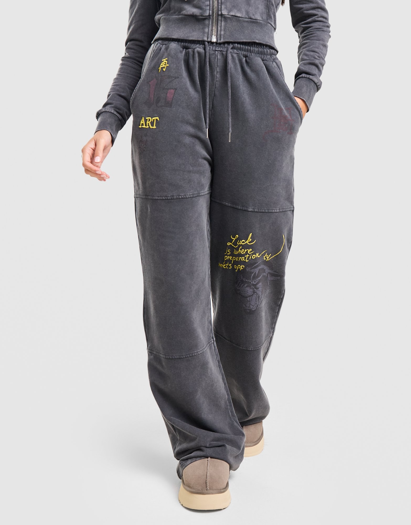 Ed Hardy Flame Tiger Wide Jogginghose Damen