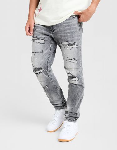 Supply & Demand Rhinestone Slim Ripped Jeans