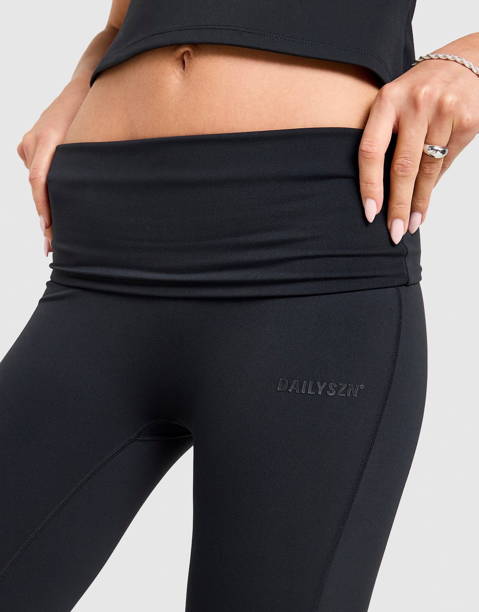 DAILYSZN Foldover Flare Leggings Damen