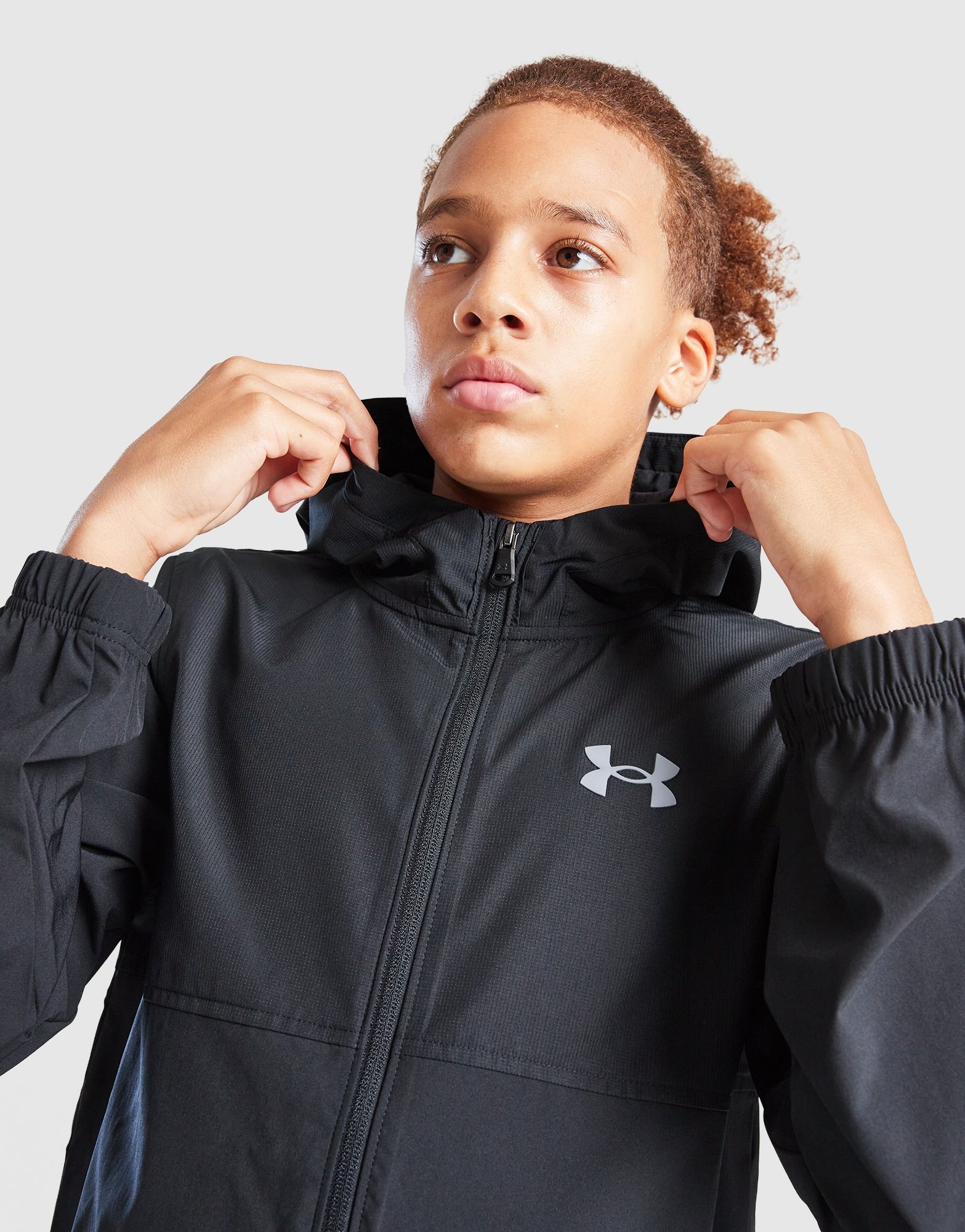 Under Armour Wordmark Woven Hooded Jacke Kinder