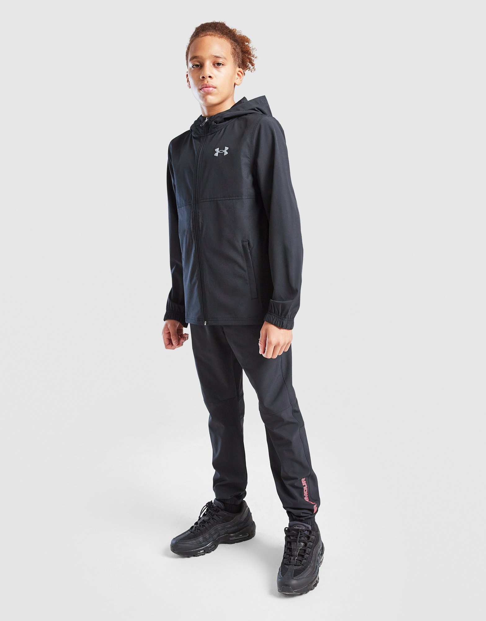 Under Armour Wordmark Woven Hooded Jacke Kinder