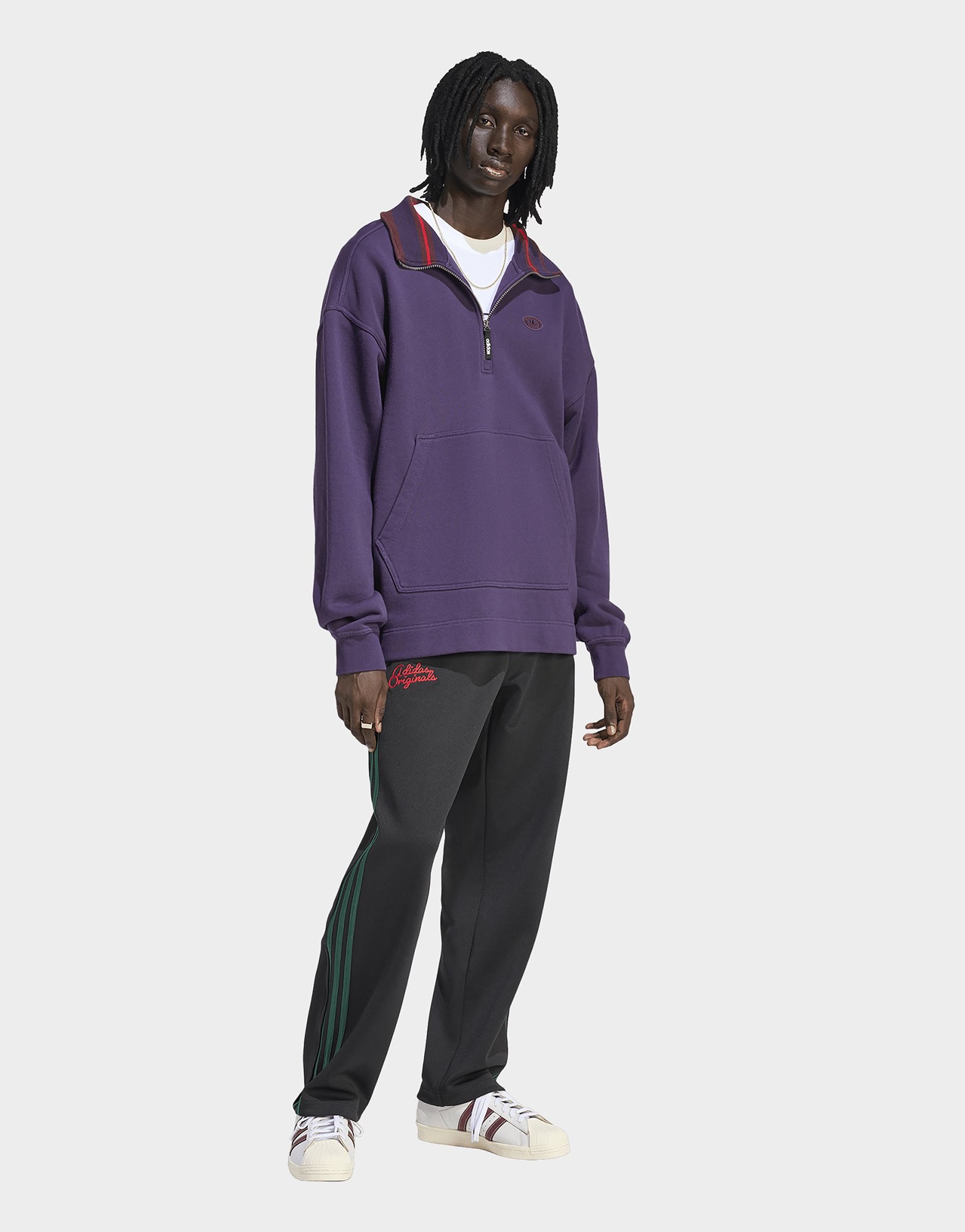adidas 90s Alternative Sport Half Zip Graphic Fleece-sweatshirt