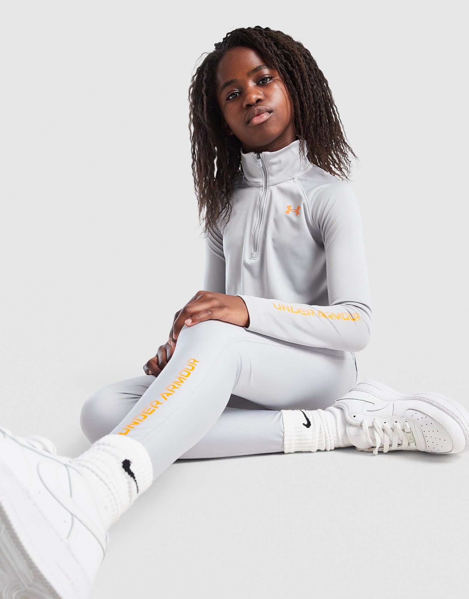 Under Armour Girls' Long Sleeve Wordmark Top Kinder