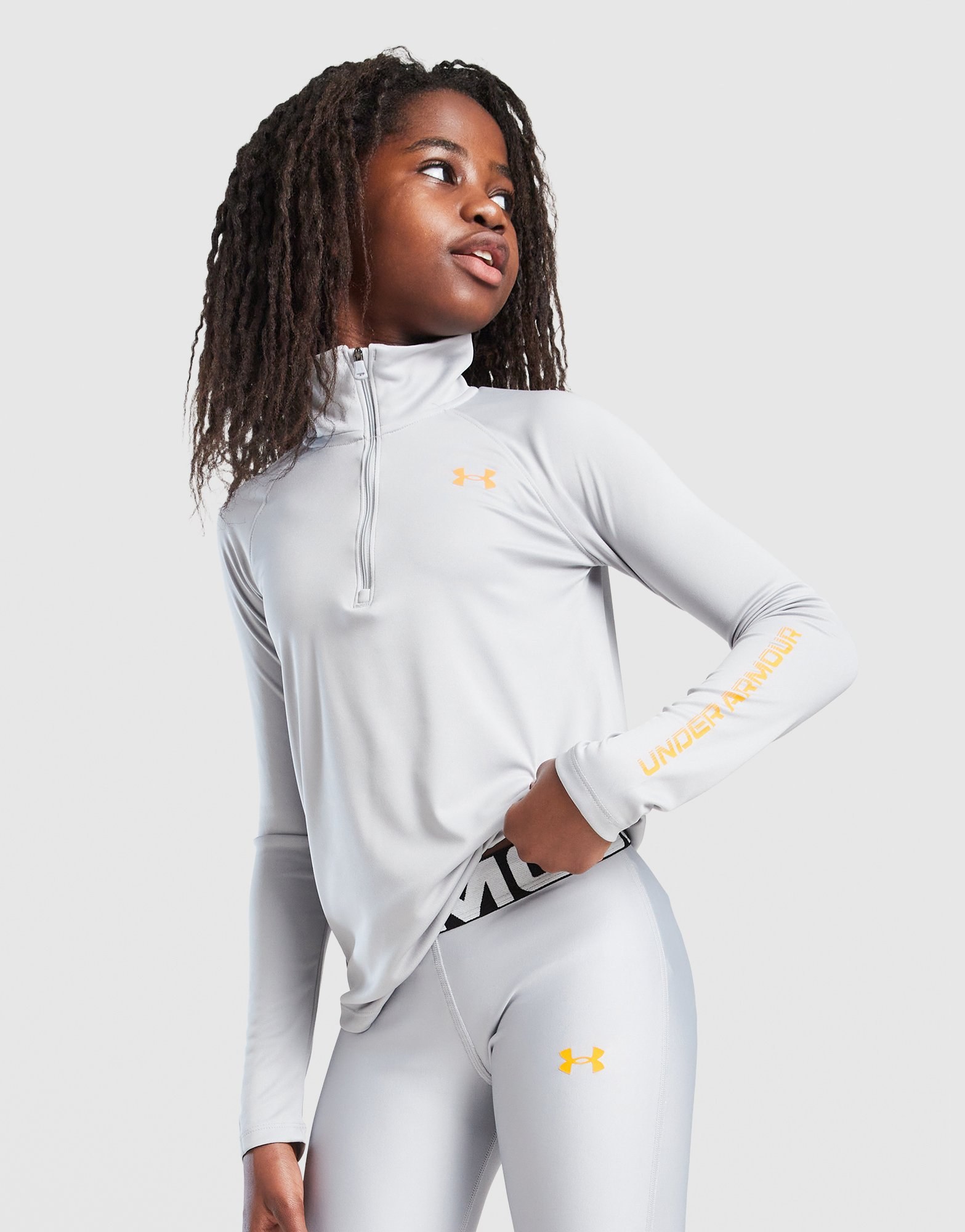 Under Armour Girls' Long Sleeve Wordmark Top Kinder