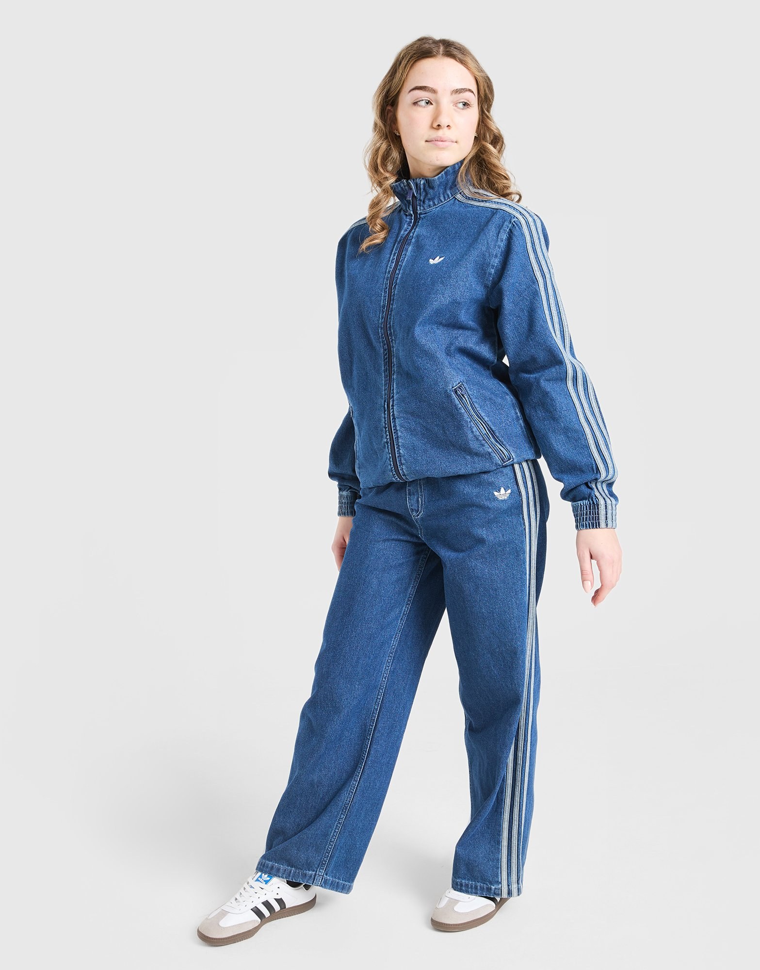 adidas Originals Girls' Firebird Denim Track Top Junior