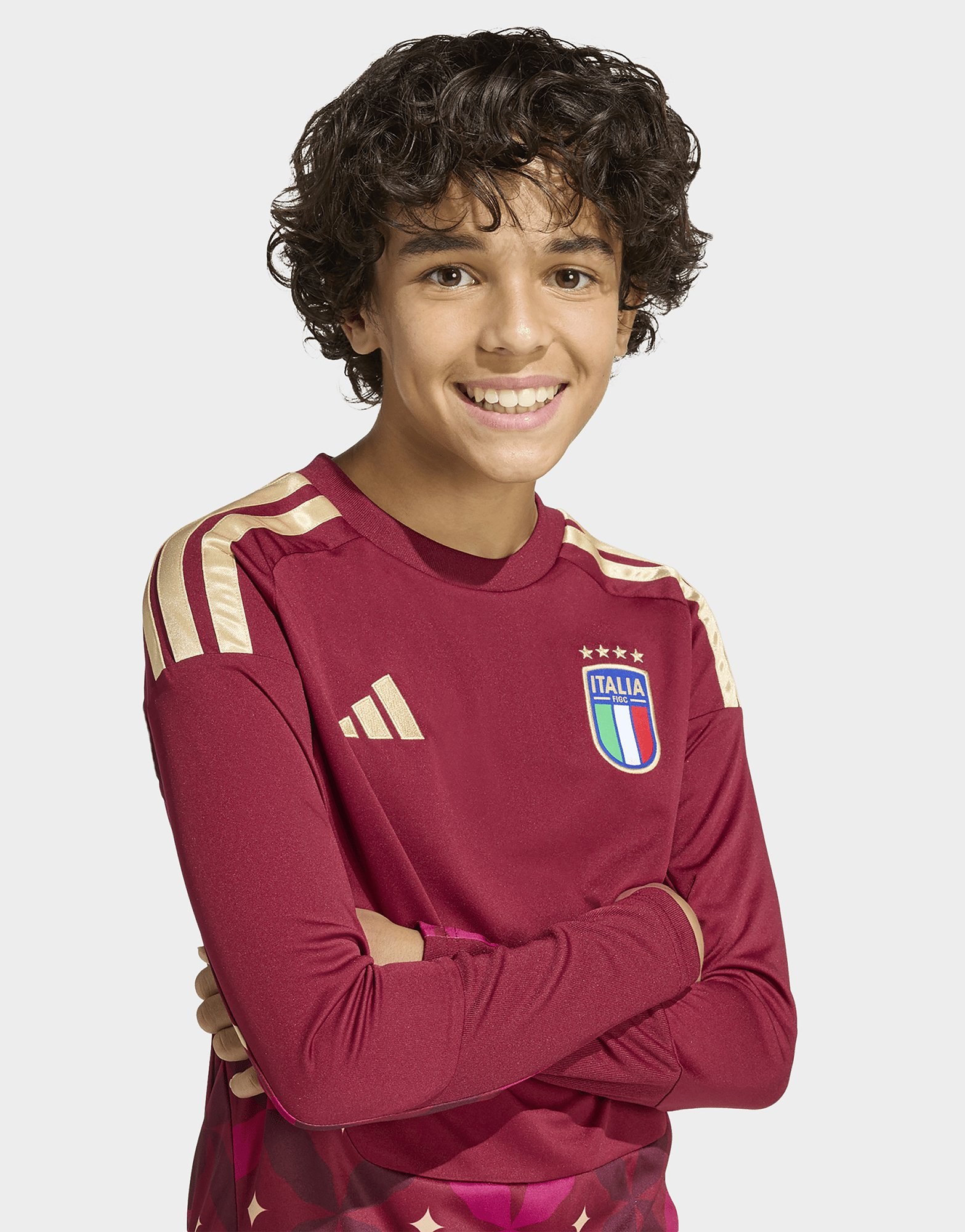 adidas Italien 26 Kids Torwart-heimtrikot, Langärmlig