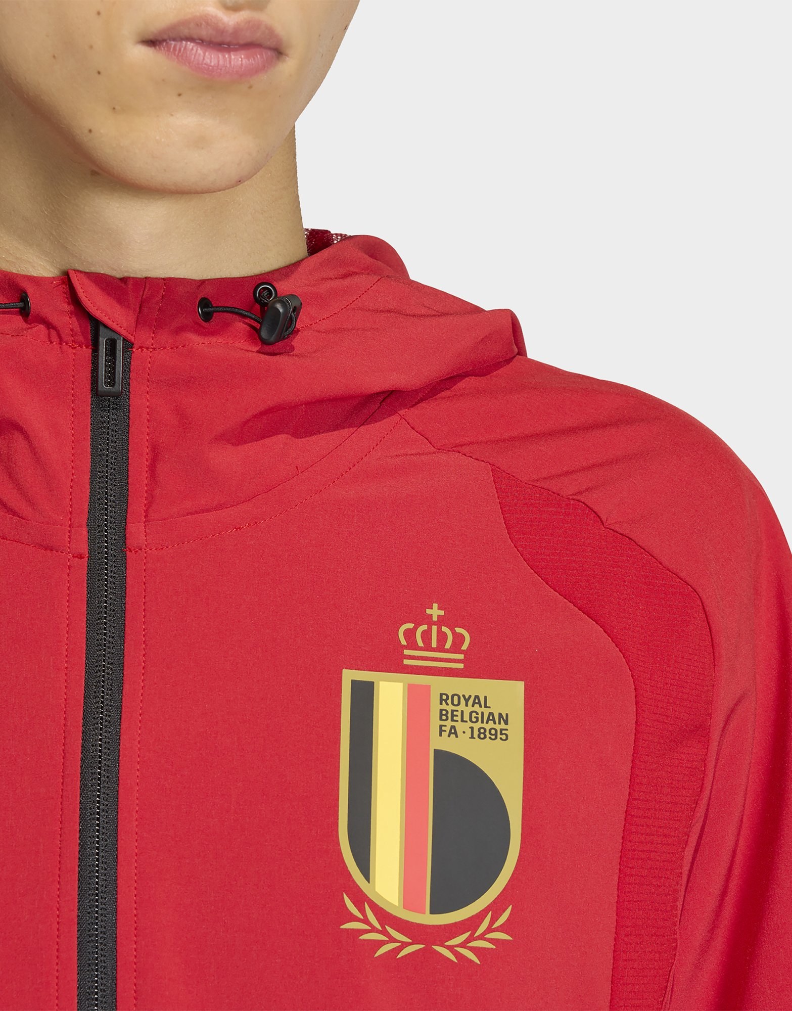 adidas Belgien Tiro Tech Windbreaker mit durchgehendem Reißverschluss