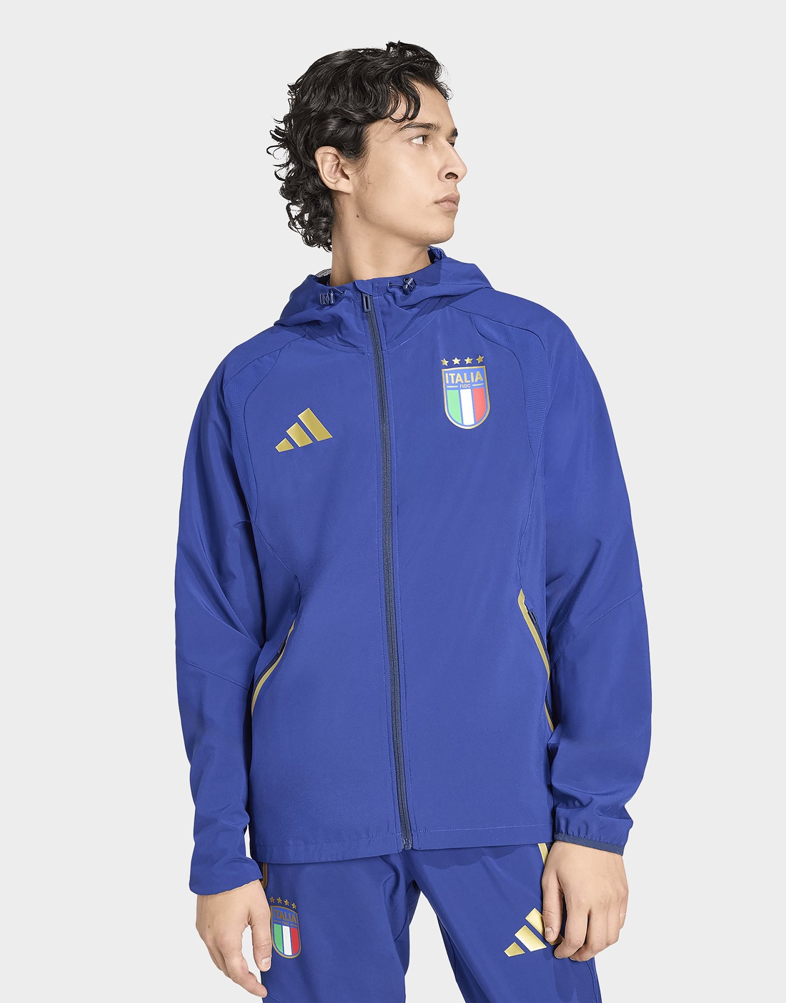adidas Italien Tiro Travel Windbreaker, Durchgehender Reißverschluss