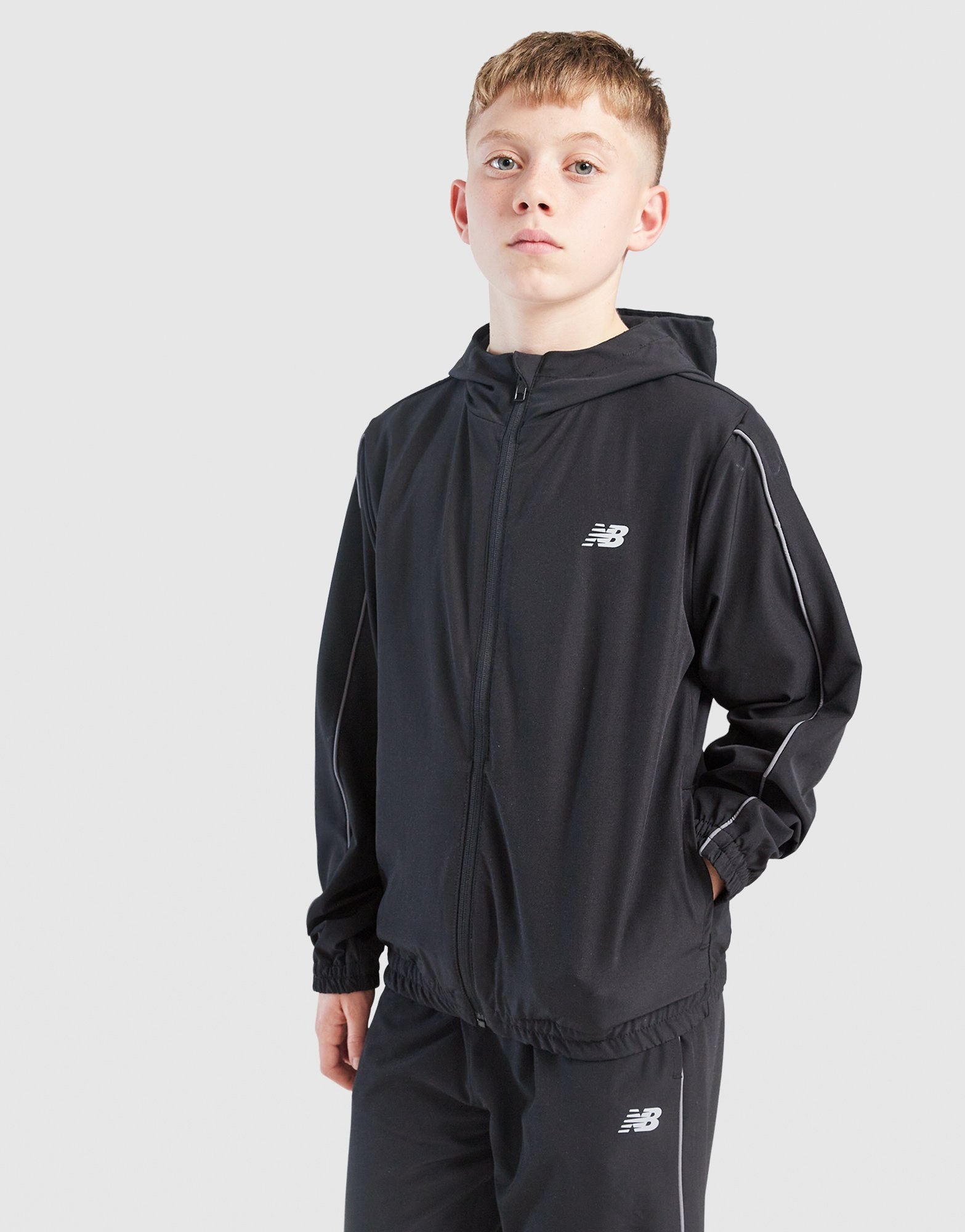 New Balance Track Woven Hoodie Kinder
