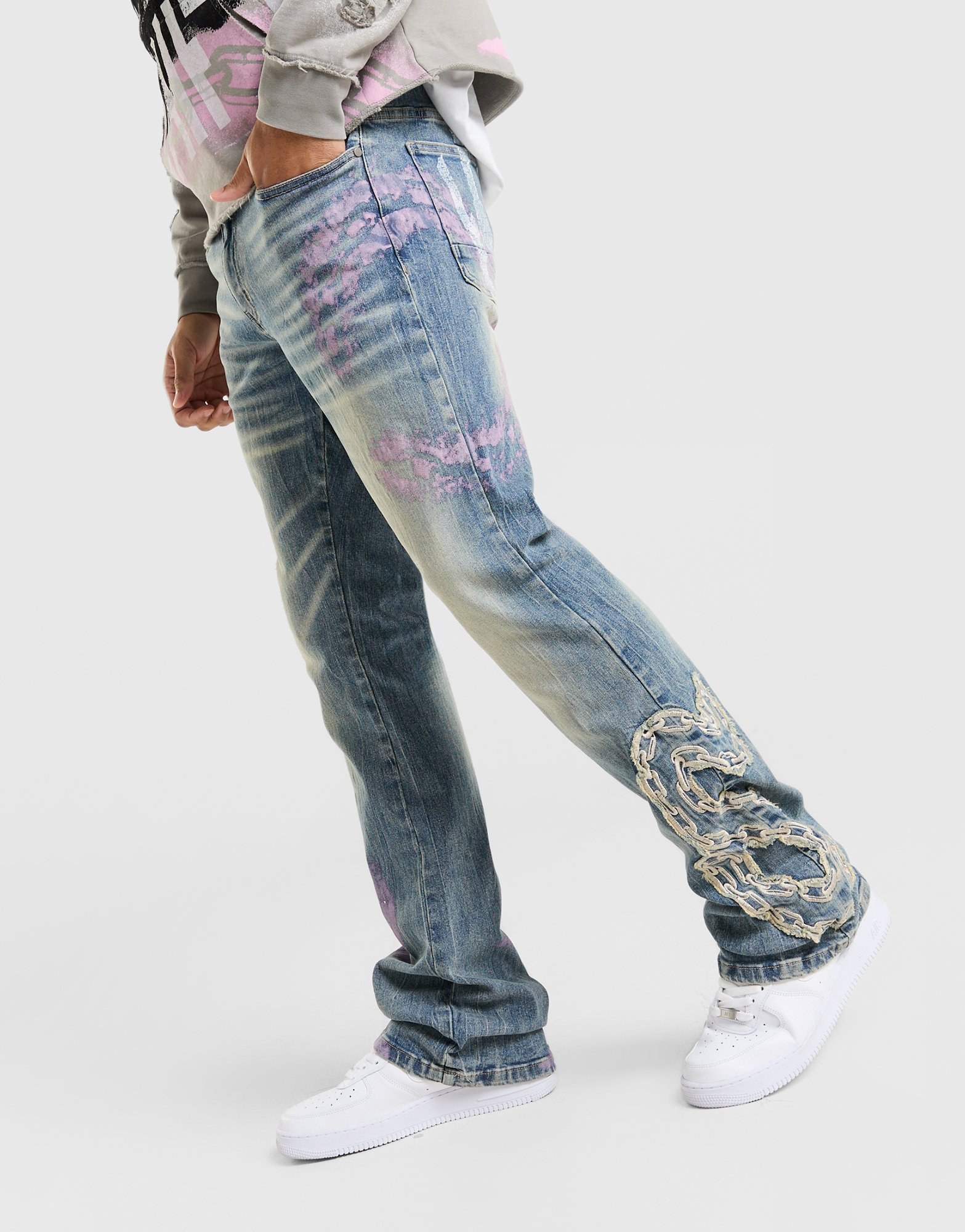 Smoke Rise Applique Straight Jeans