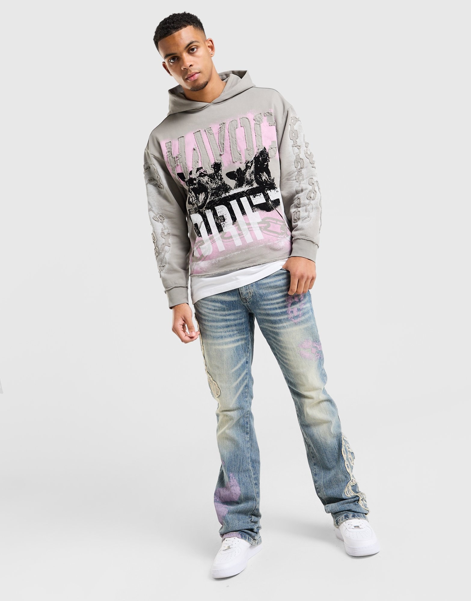 Smoke Rise Applique Straight Jeans