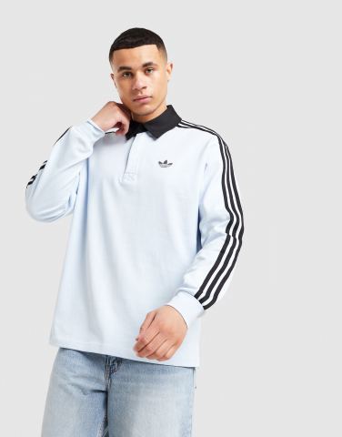 adidas Originals 3 Stripes Rugby Long Sleeve Polo Shirt