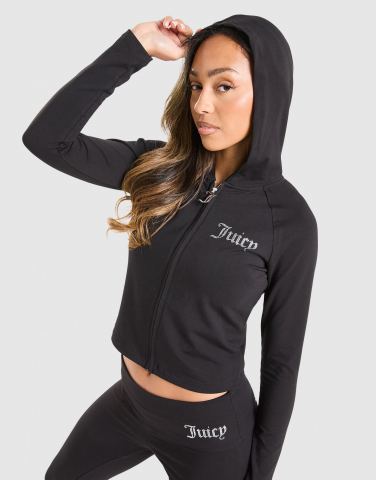 JUICY COUTURE Logo Jersey Full Zip Hoodie