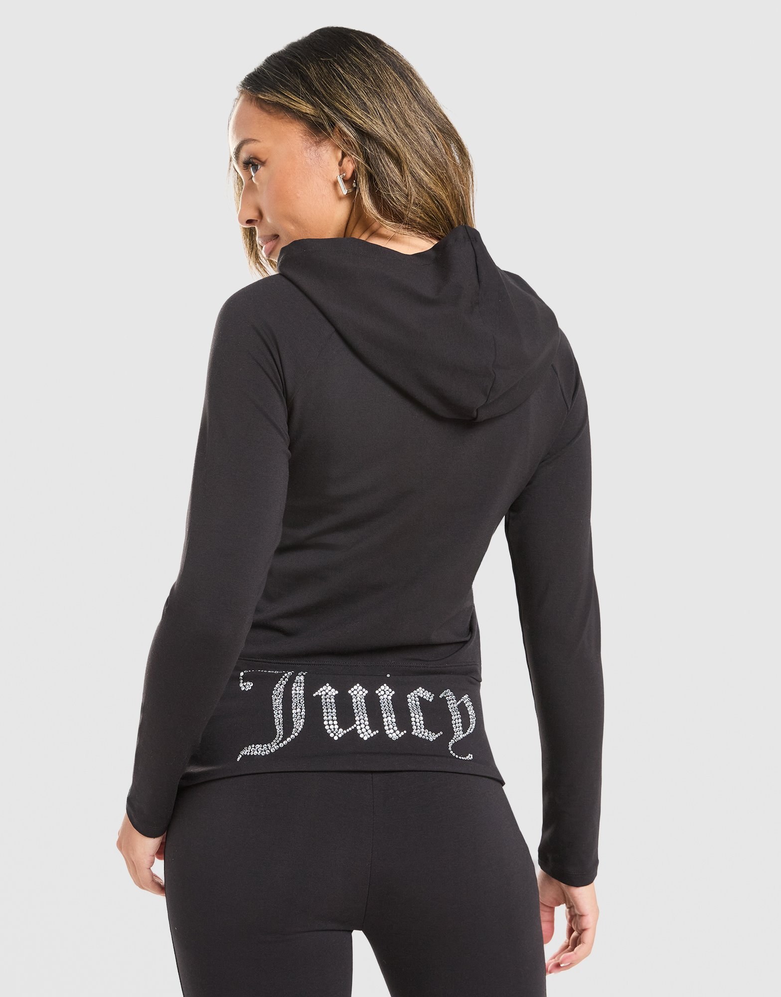 JUICY COUTURE Logo Jersey Full Zip Hoodie