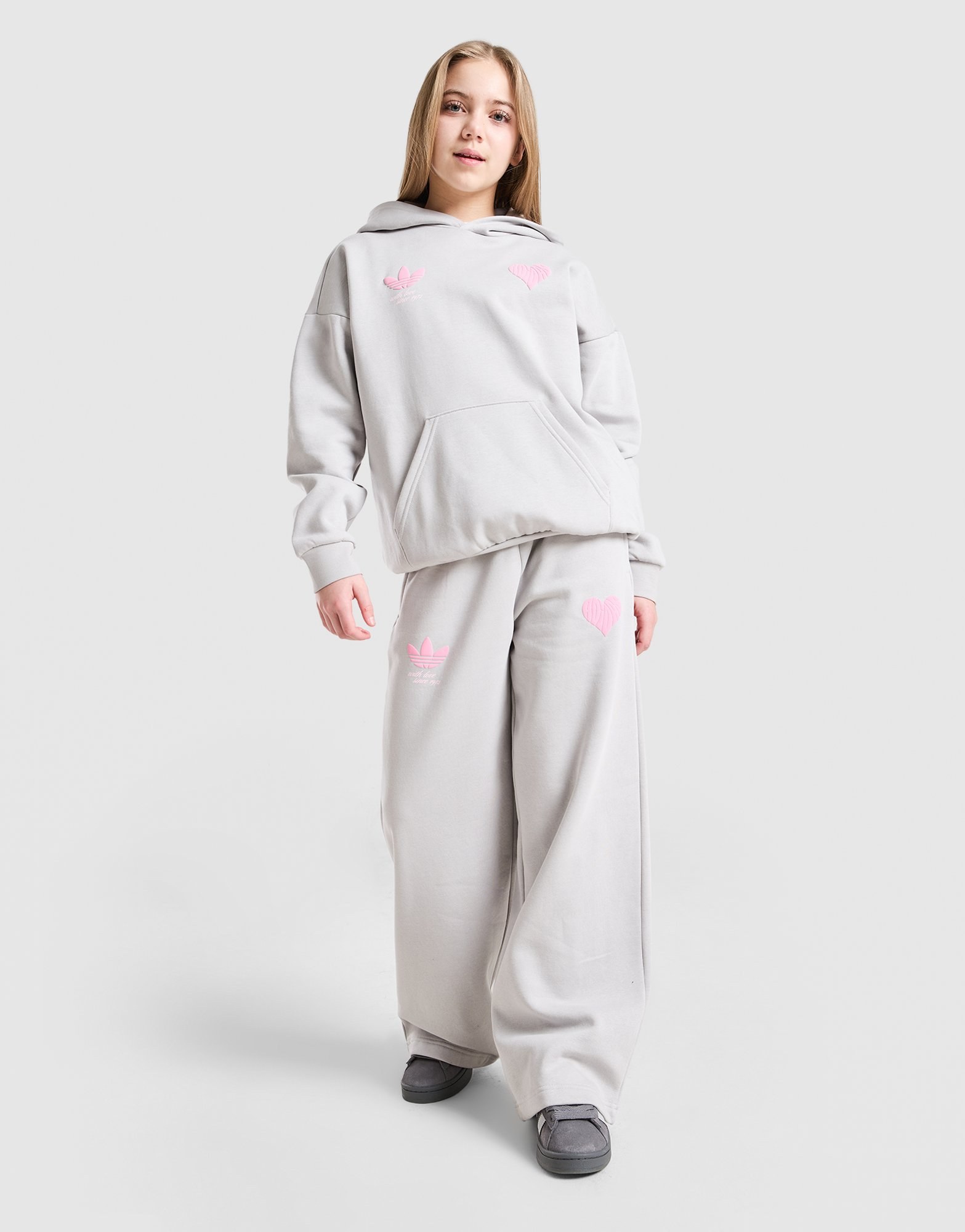 adidas Originals Girls' Heart Wide Leg Jogginghose Kinder