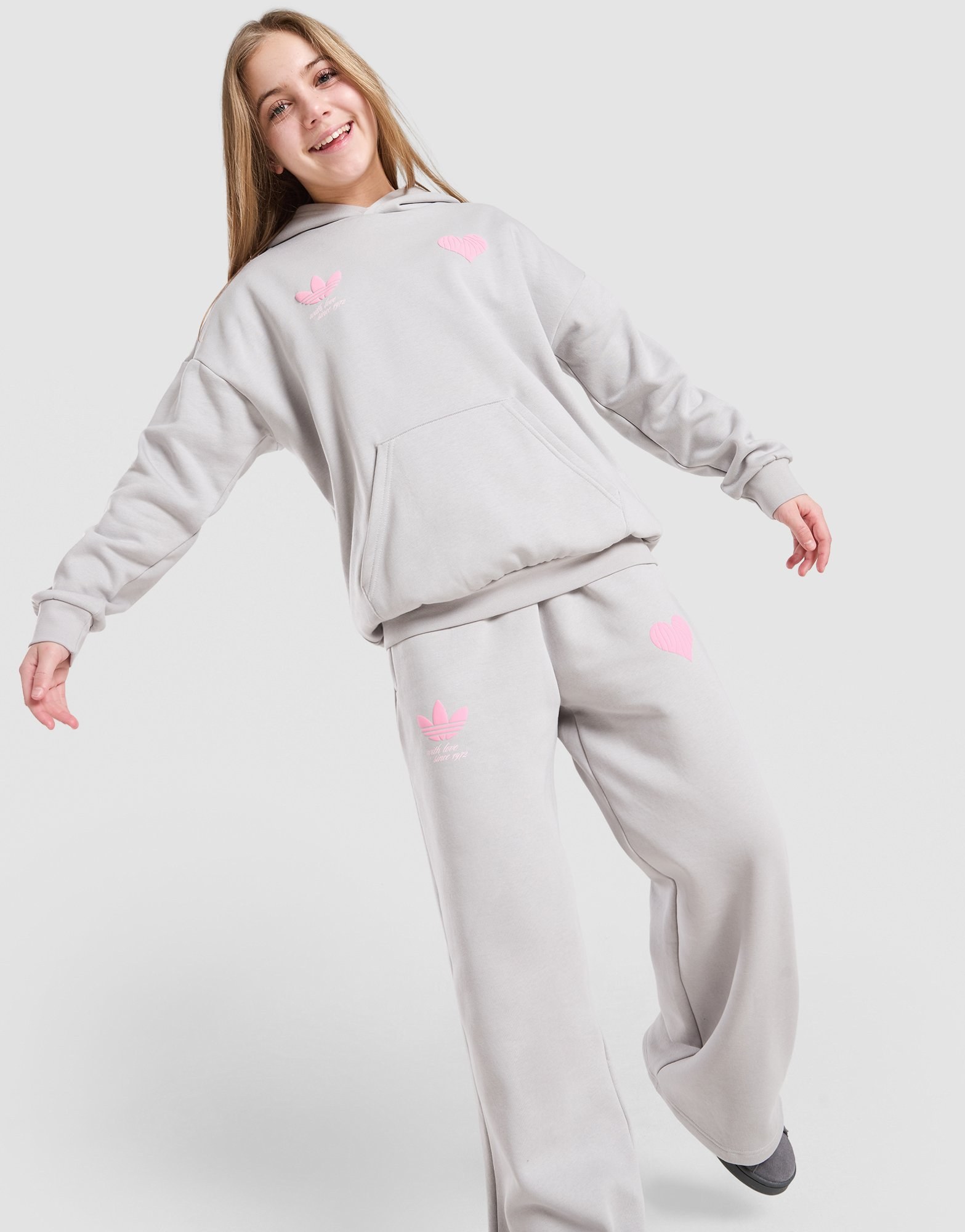adidas Originals Girls' Heart Wide Leg Jogginghose Kinder