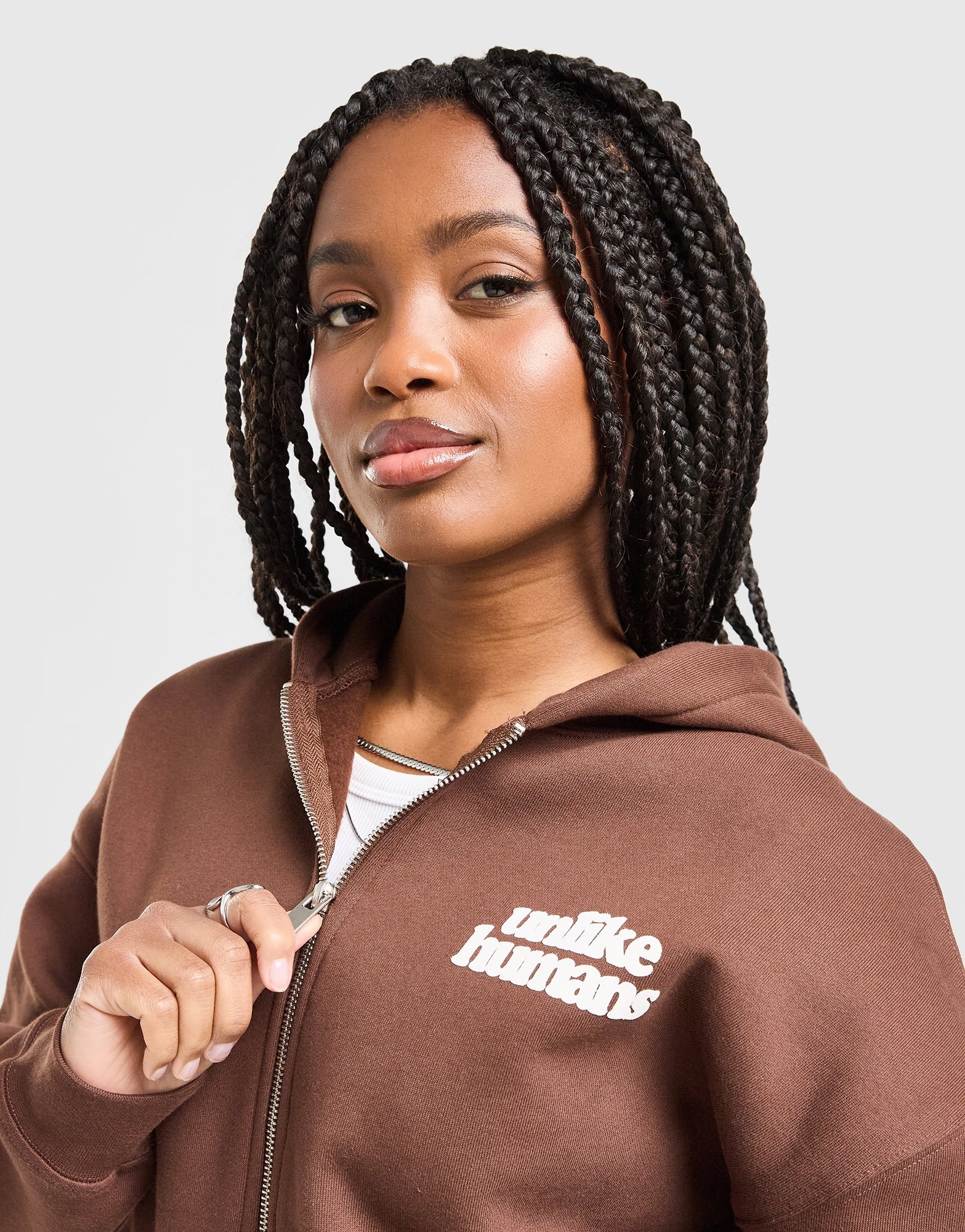 Unlike Humans Bubble Full Zip Hoodie Damen