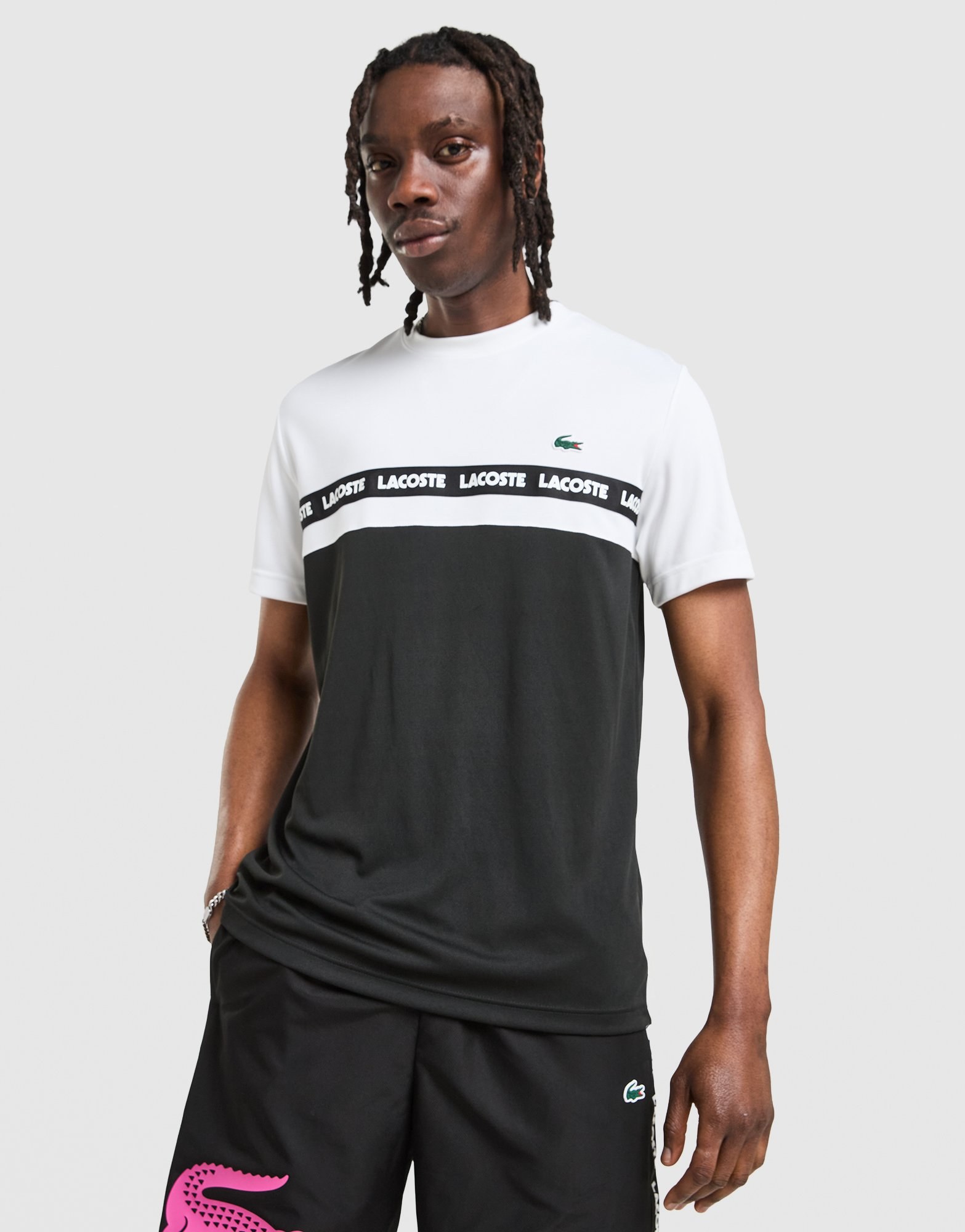 Lacoste Croc Colour Block Tape T-Shirt