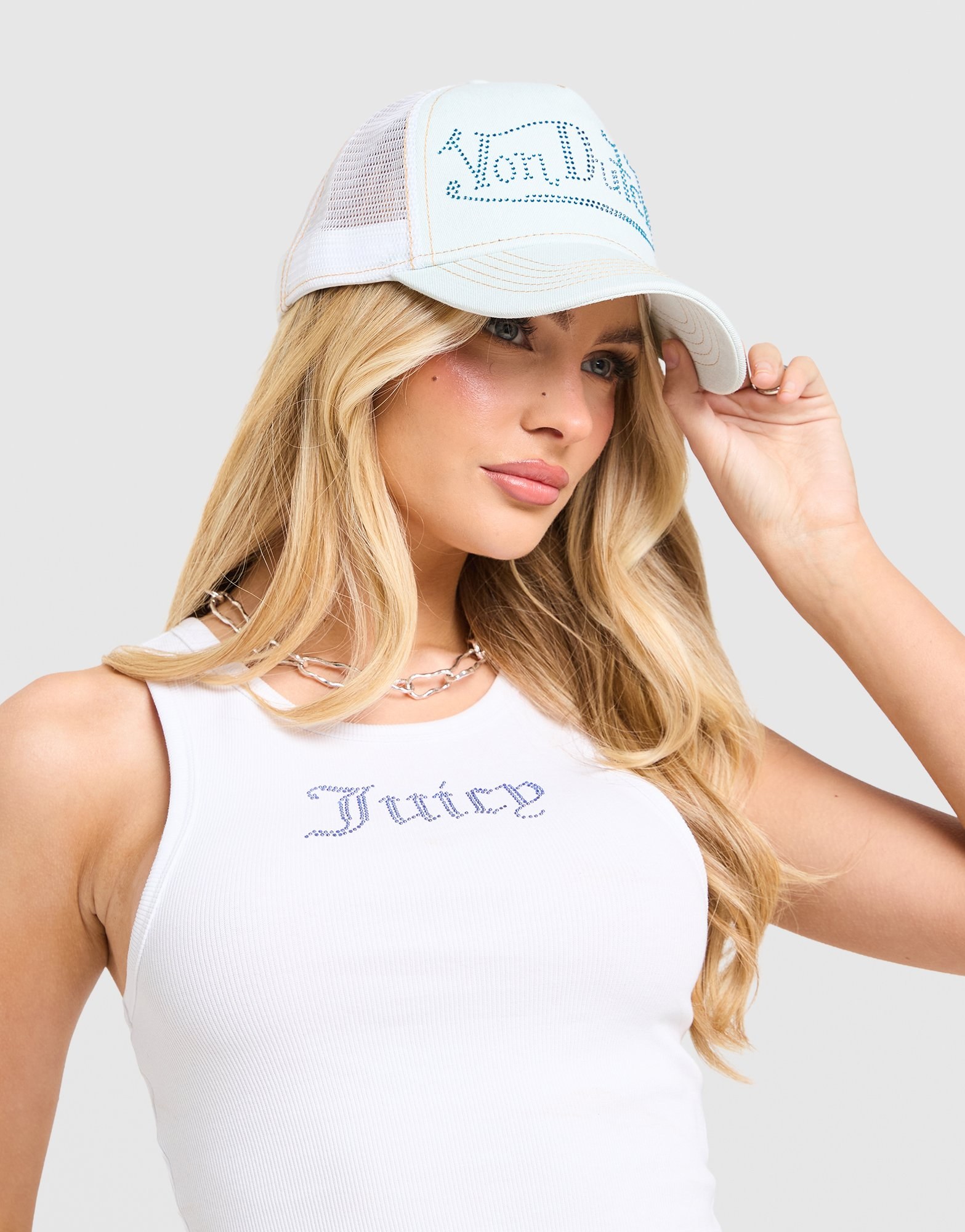 JUICY COUTURE Rib Diamante Tank Top