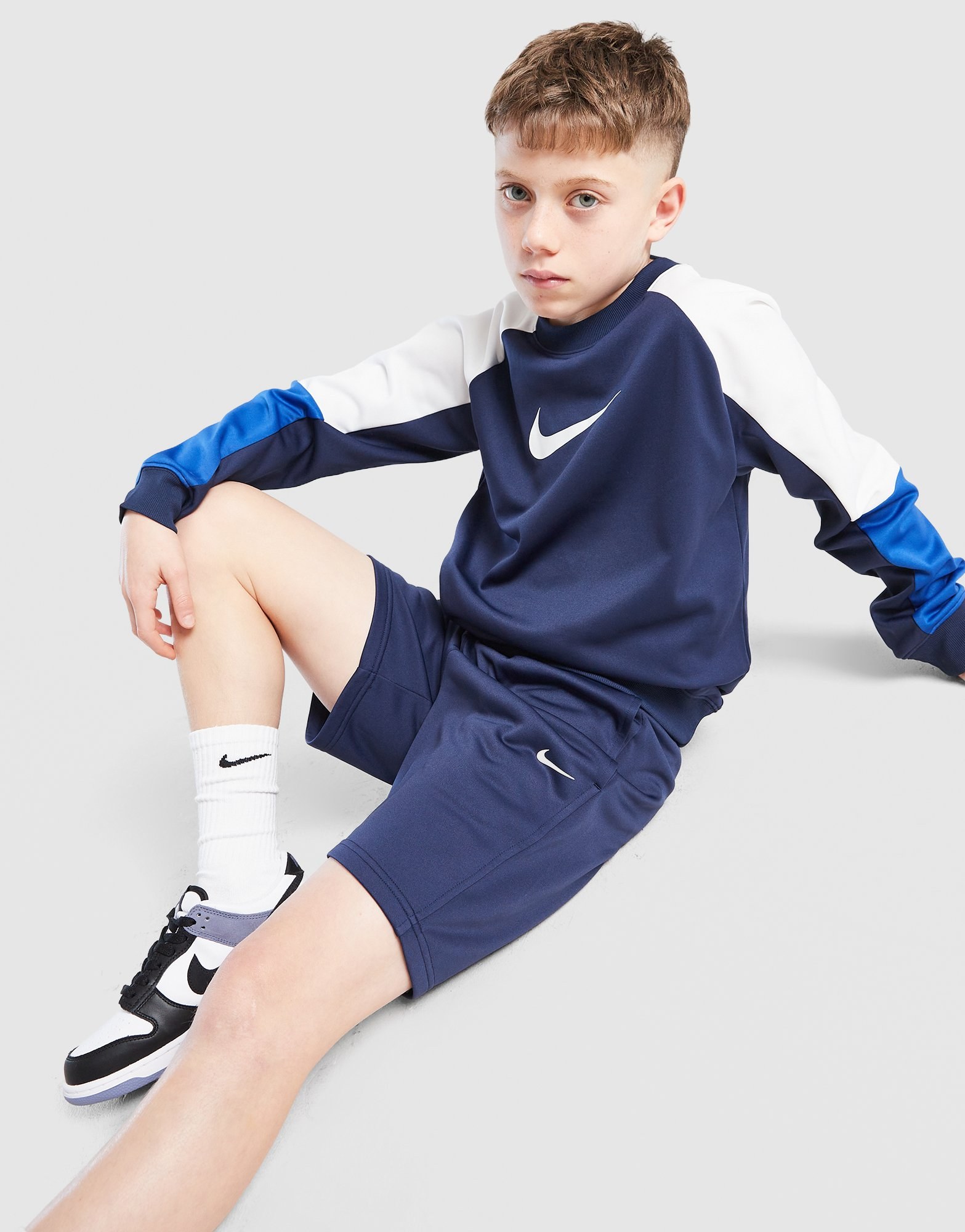 Nike Poly Crew Sweatshirt/Shorts Set Junior