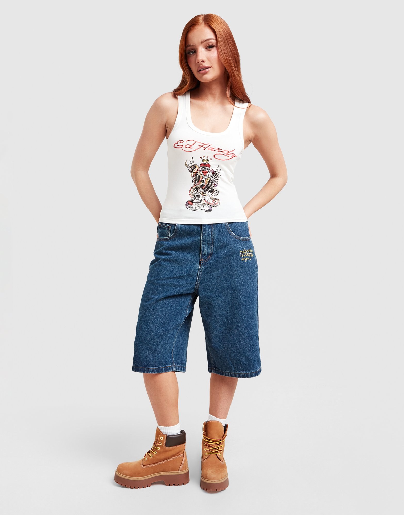 Ed Hardy Skull Diamante Vest