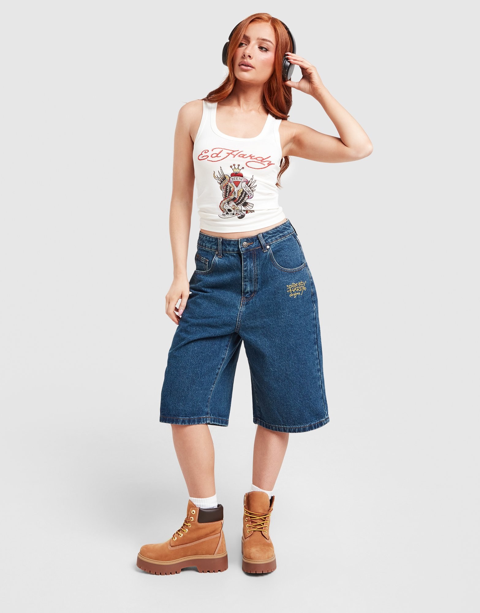 Ed Hardy Crawling Dragon Jorts