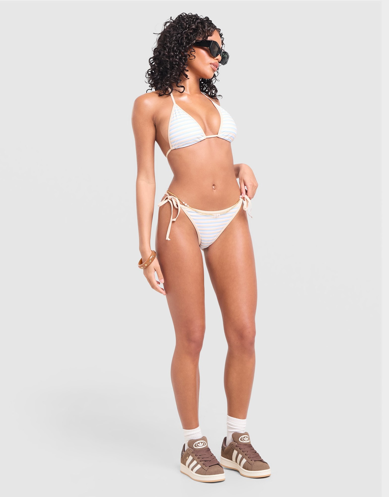 Unlike Humans Stripe Triangle Bikini Bottoms