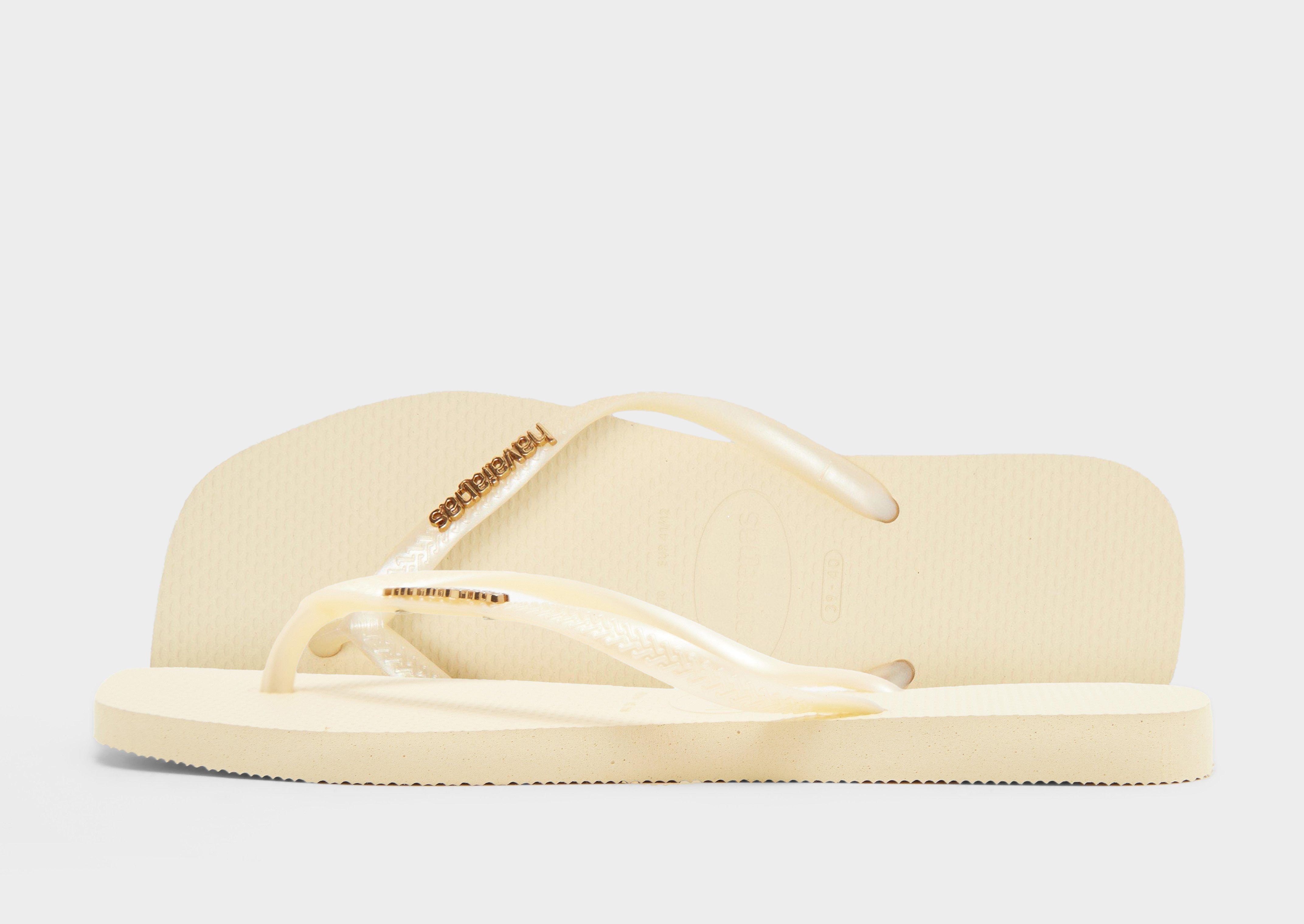 Havaianas Slim Square Logo Metallic Flip Flops Women's