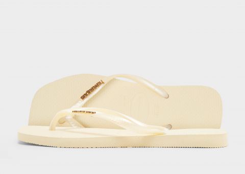 Havaianas Slim Square Logo Metallic Flip Flops Women's
