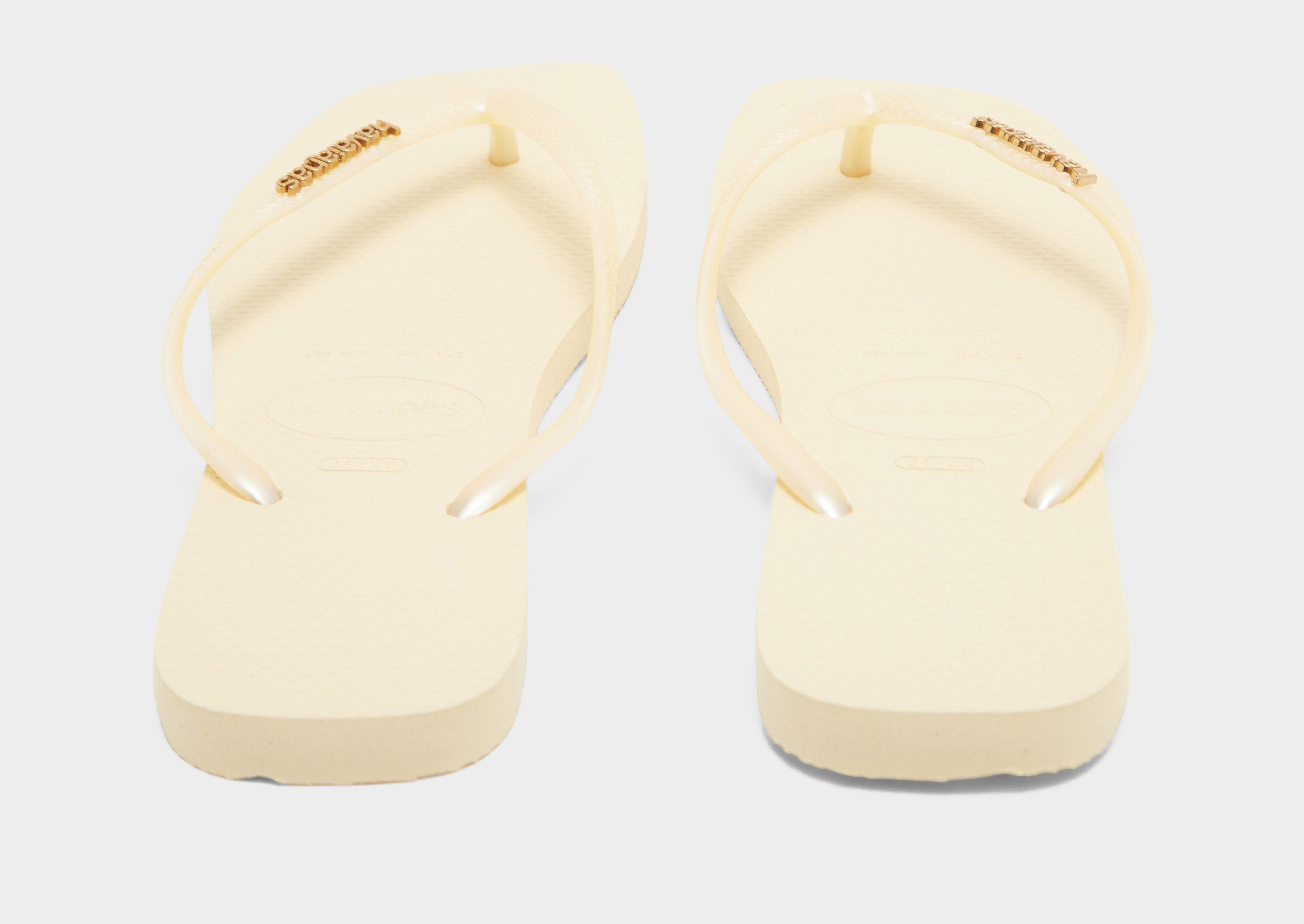 Havaianas Slim Square Logo Metallic Flip Flops Women's
