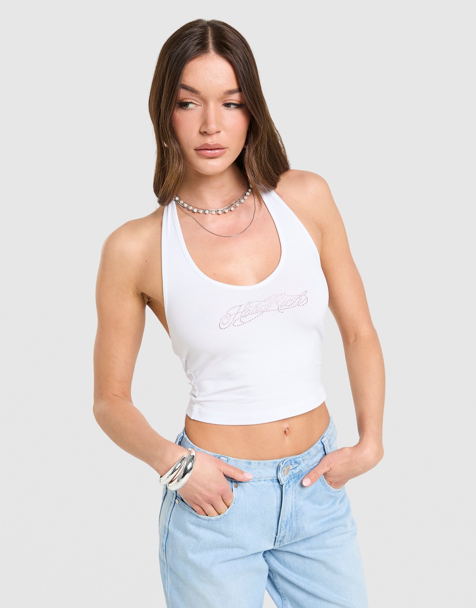 Hoodrich Solace Diamante Halterneck Oberteil